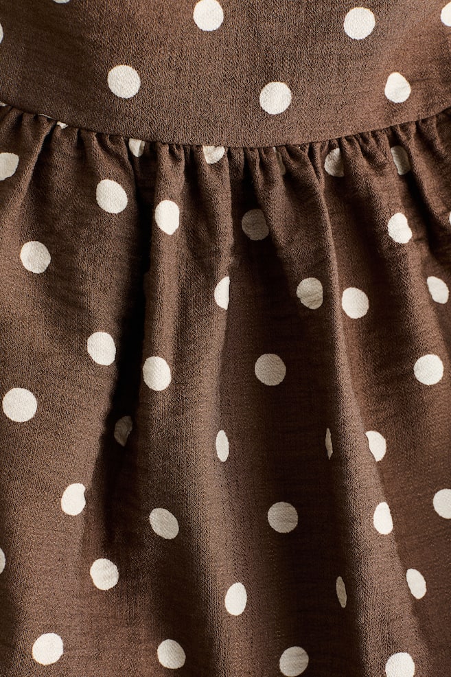 Bubble-hem dress-Dark brown/Polka dot - 3
