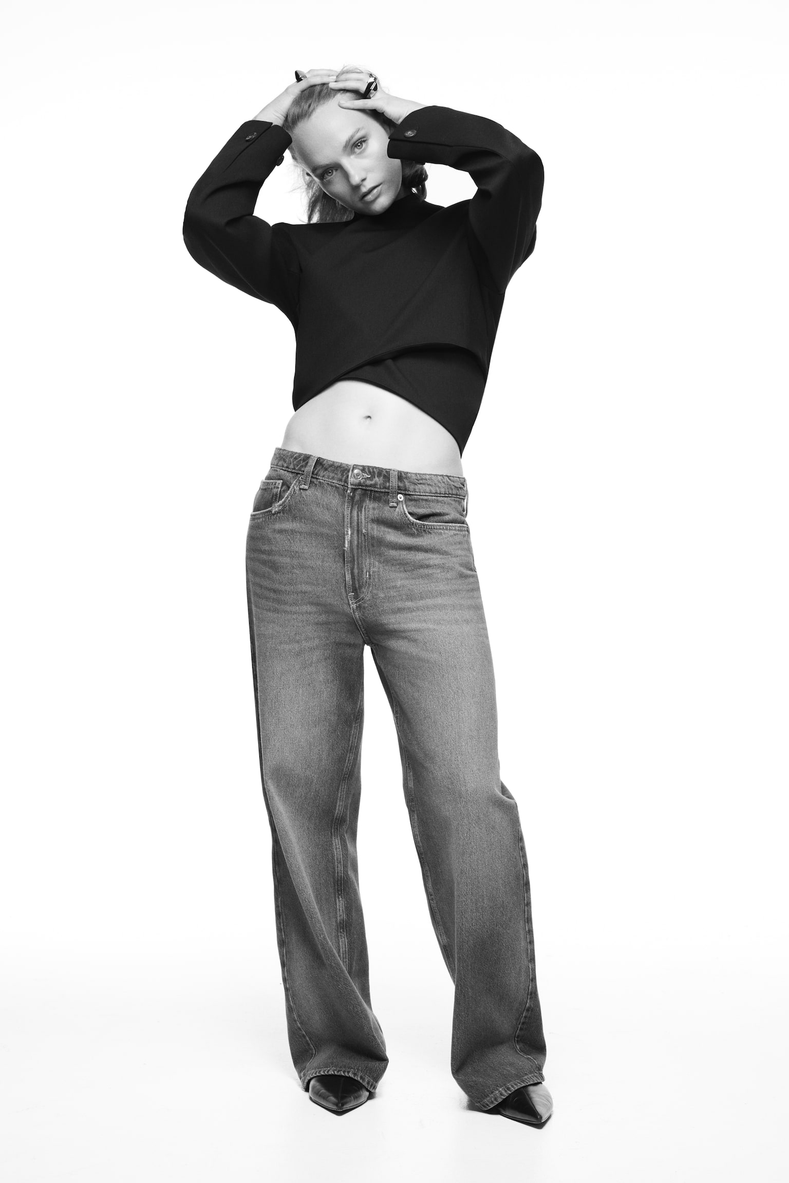 Wide High Waist Jeans - Синій денім/Блакитний денім/Темно-коричневий/Випраний чорний/Темно-синій денім/Синій денім/Блакитний денім/Синій денім/Синій денім/Сірий денім/Блакитний денім/Синій денім/Білий/Світло-блакитний денім/Світло-блакитний денім/Блакитний денім - 1