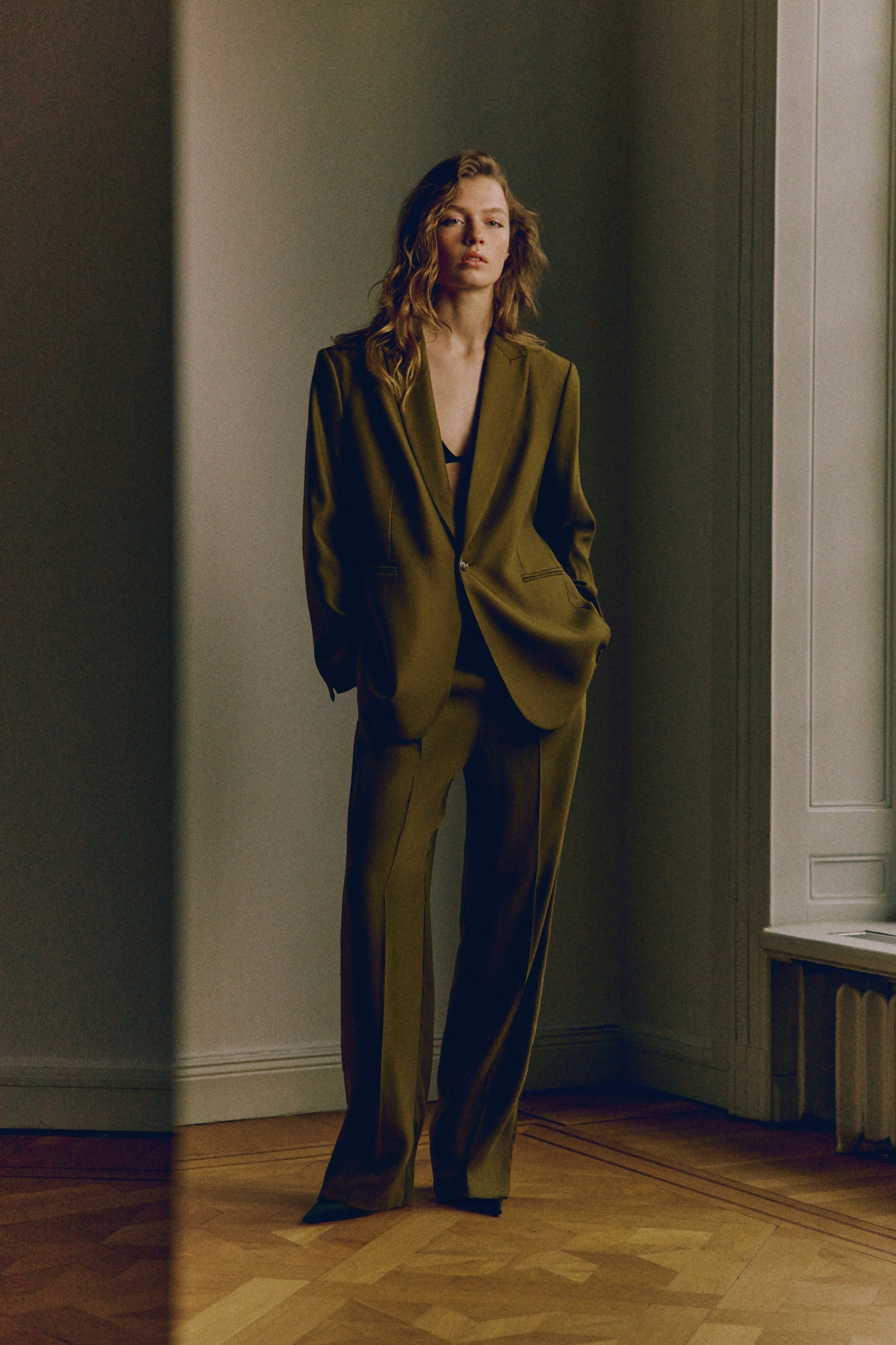 Jednoradové sako - Tmavá olivová/Tmavosivá/Červená/Námornícka modrá - 2