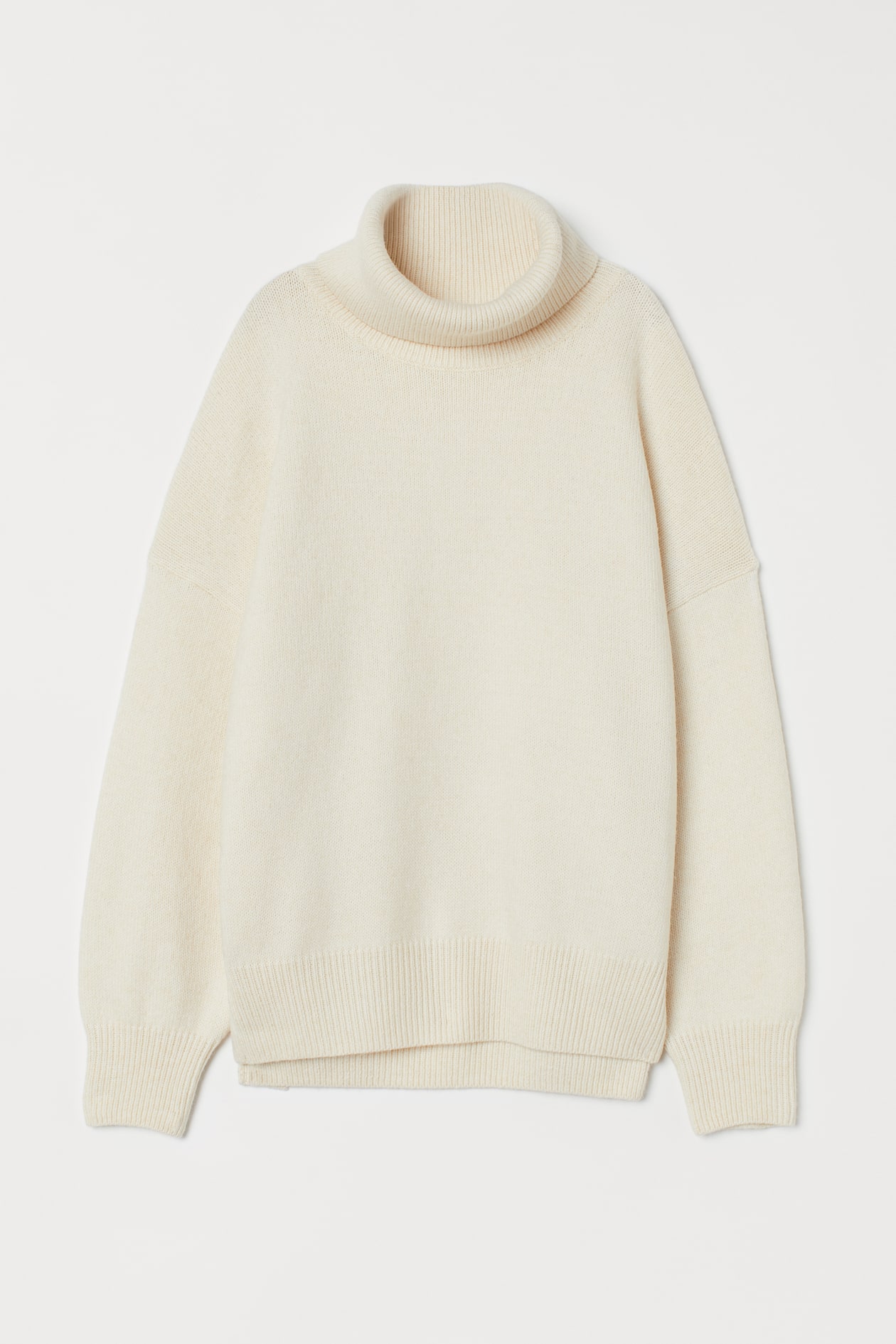 Knit Cowl-neck Sweater - Turtleneck - Long sleeve - Cream - Ladies | H&M US