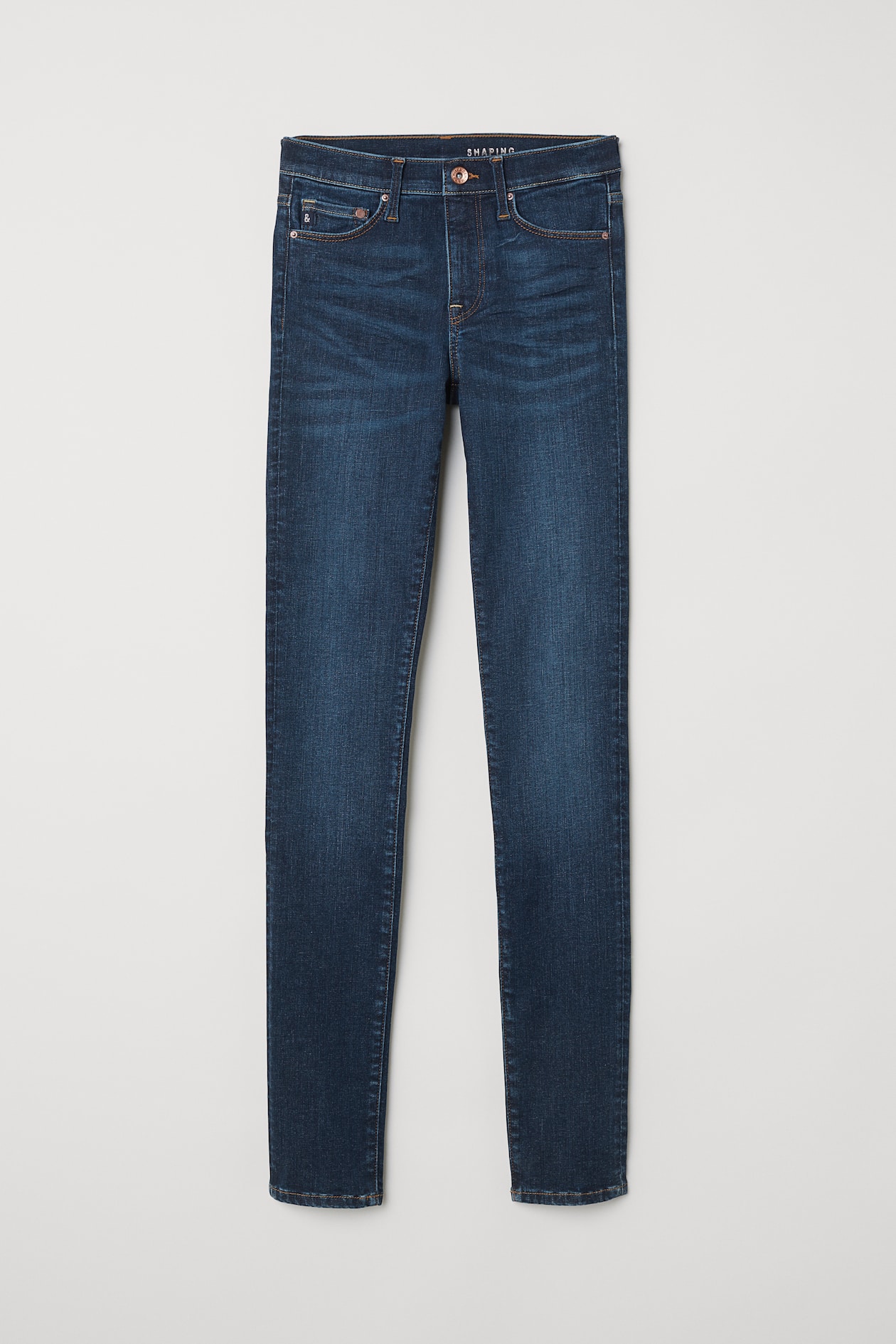 Shaping Skinny Regular Jeans - Regular waist - Long - Dark denim blue ...