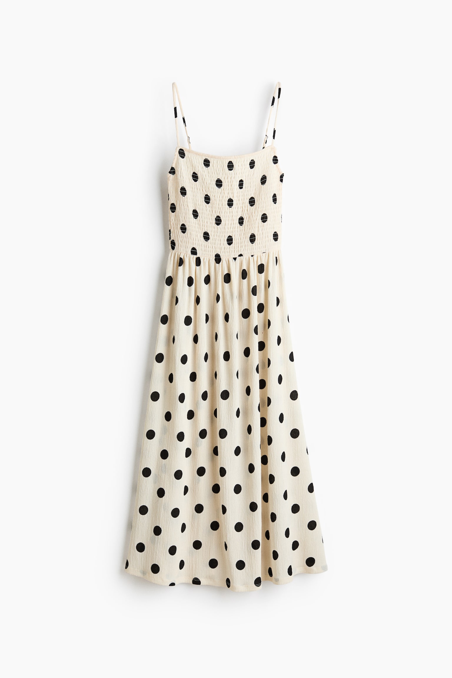 Smocked strappy dress - Cream/Spotted/Red/Patterned/Bright blue/Blue/White patterned/Green/White floral