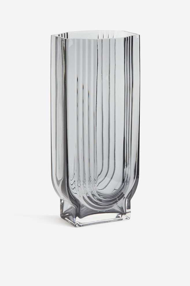 Stor vase i glas - Grå - 1