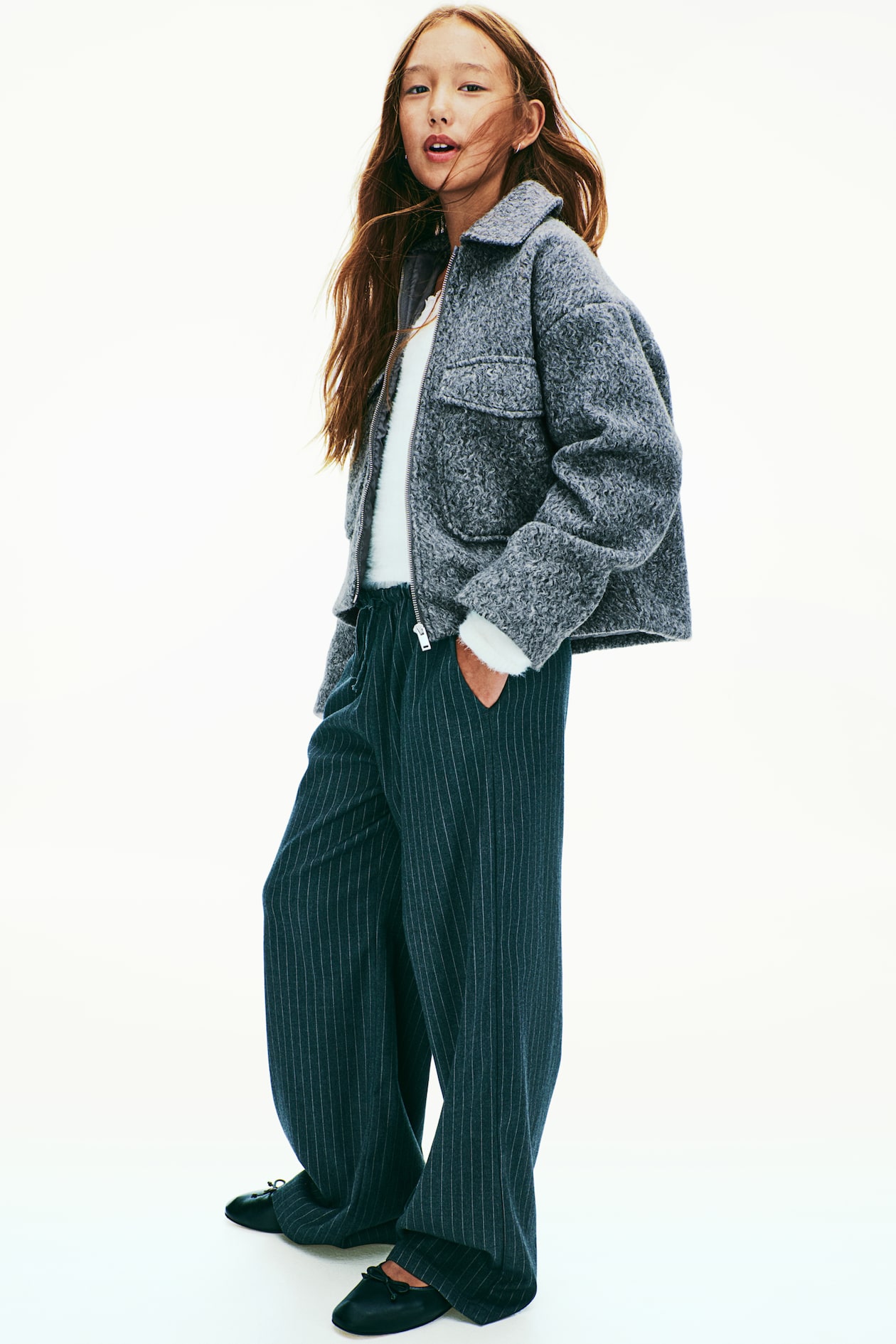 Felted Shacket - Gray - Kids | H&M US