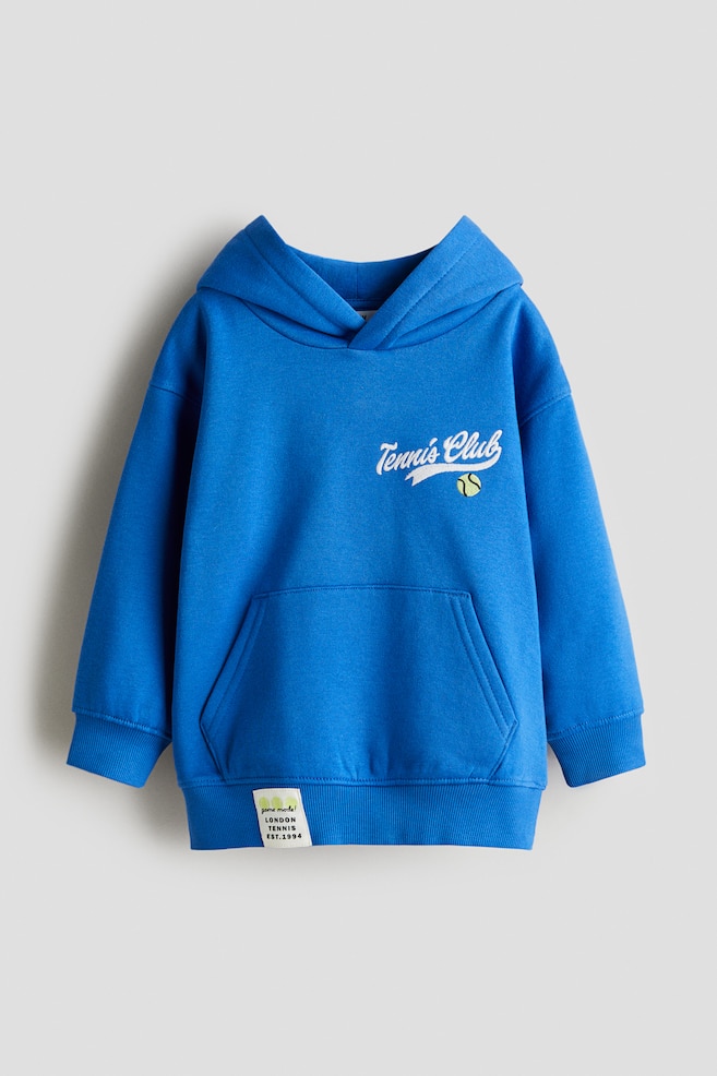 Print-detail hoodie - Blue/Tennis Club - 1