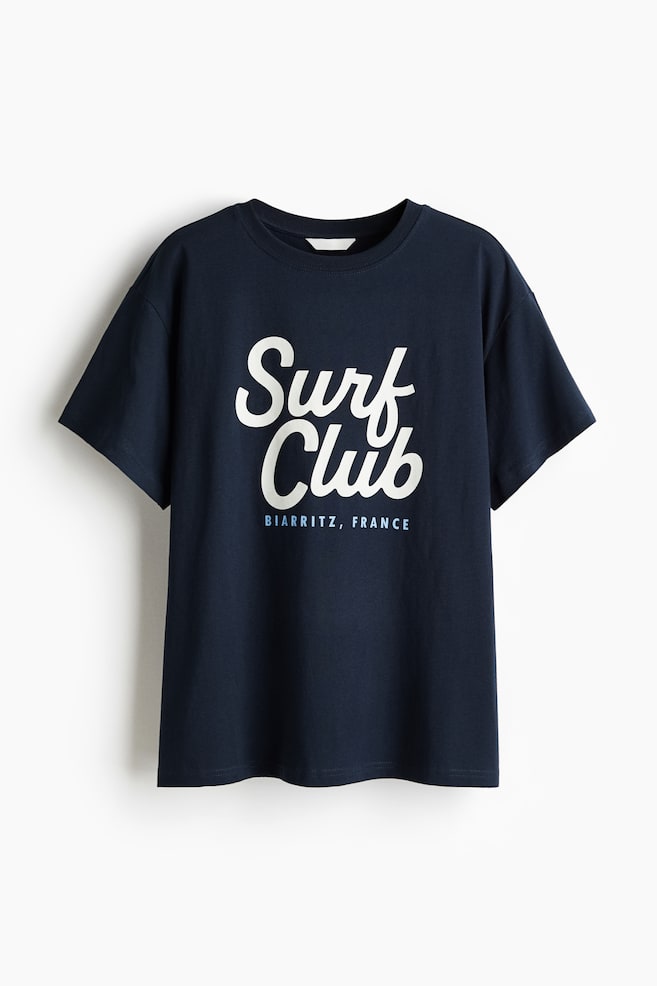 Oversized T-Shirt - Navy blue/Surf Club/Dark brown/black patterned - 1