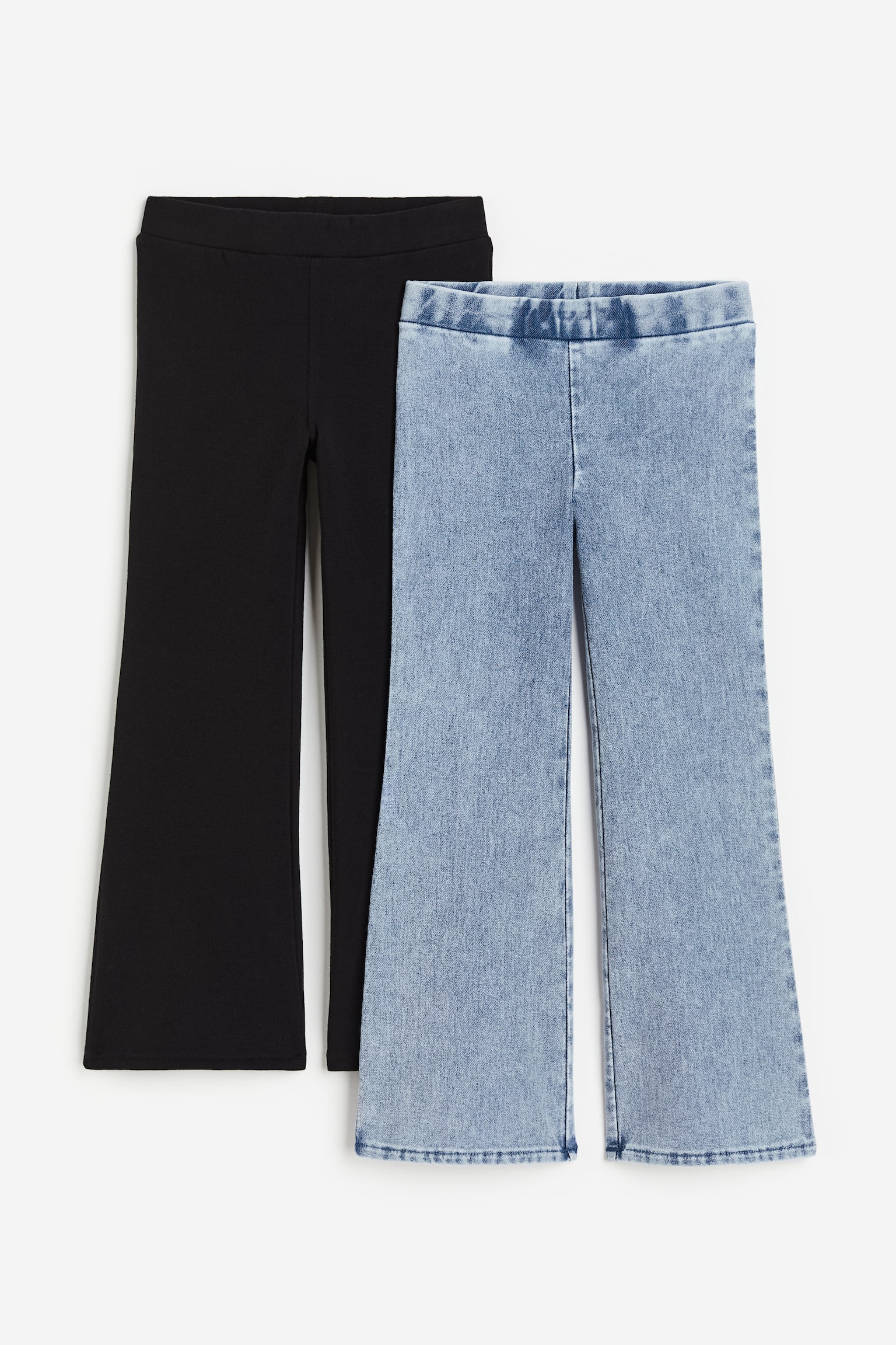 Lot de 2 jeggings évasés - Bleu denim/noir/Bleu clair/noir/Noir/bleu denim clair/Noir/gris denim