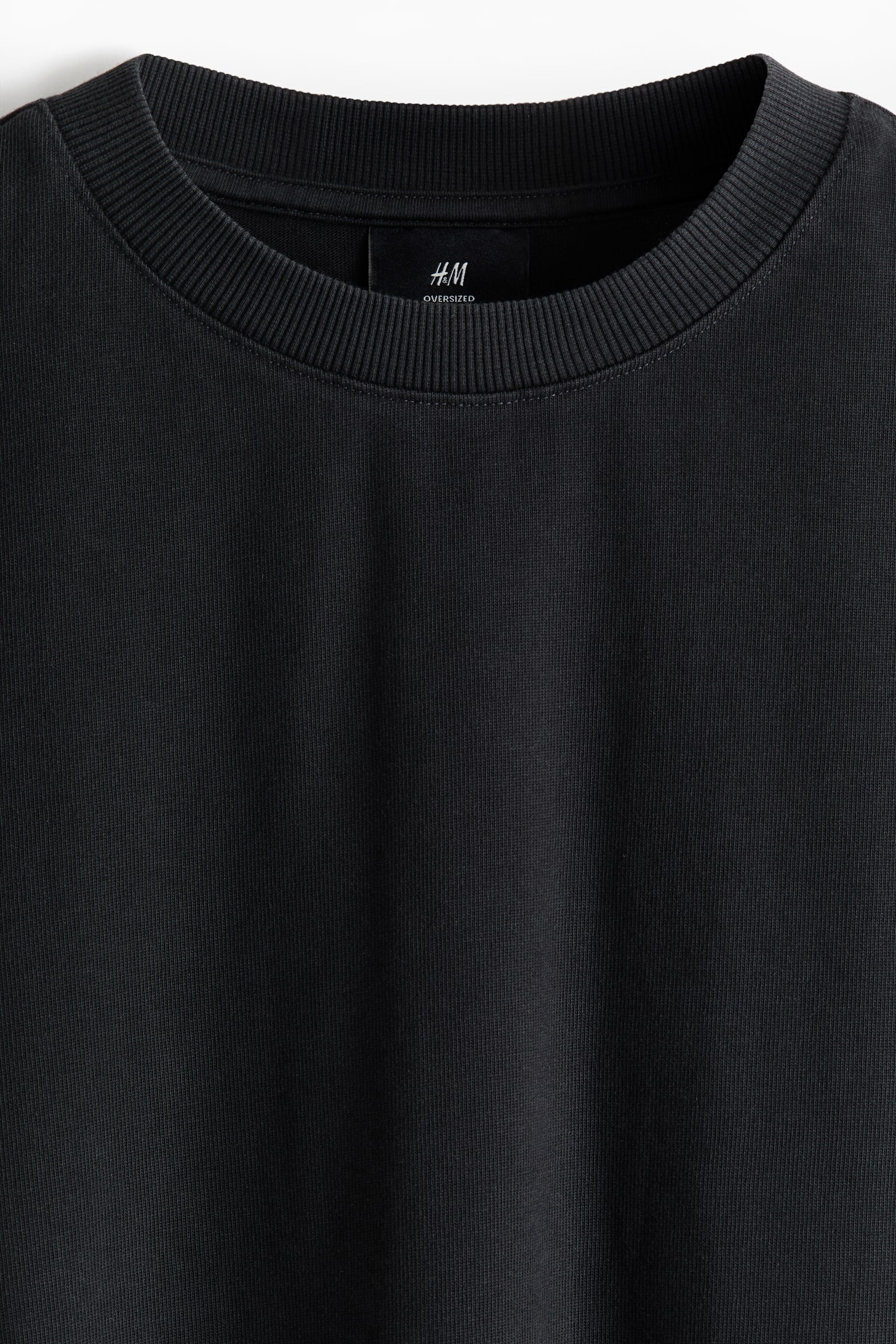 Мужская футболка H&M Oversized Boxy Cotton, цвет: Чёрный — фото 2