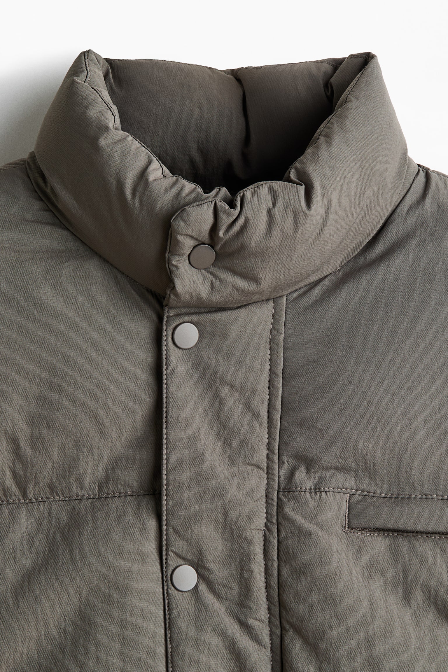 ナイロンパファージャケット - カーキグリーン/ダークブラウン - 3