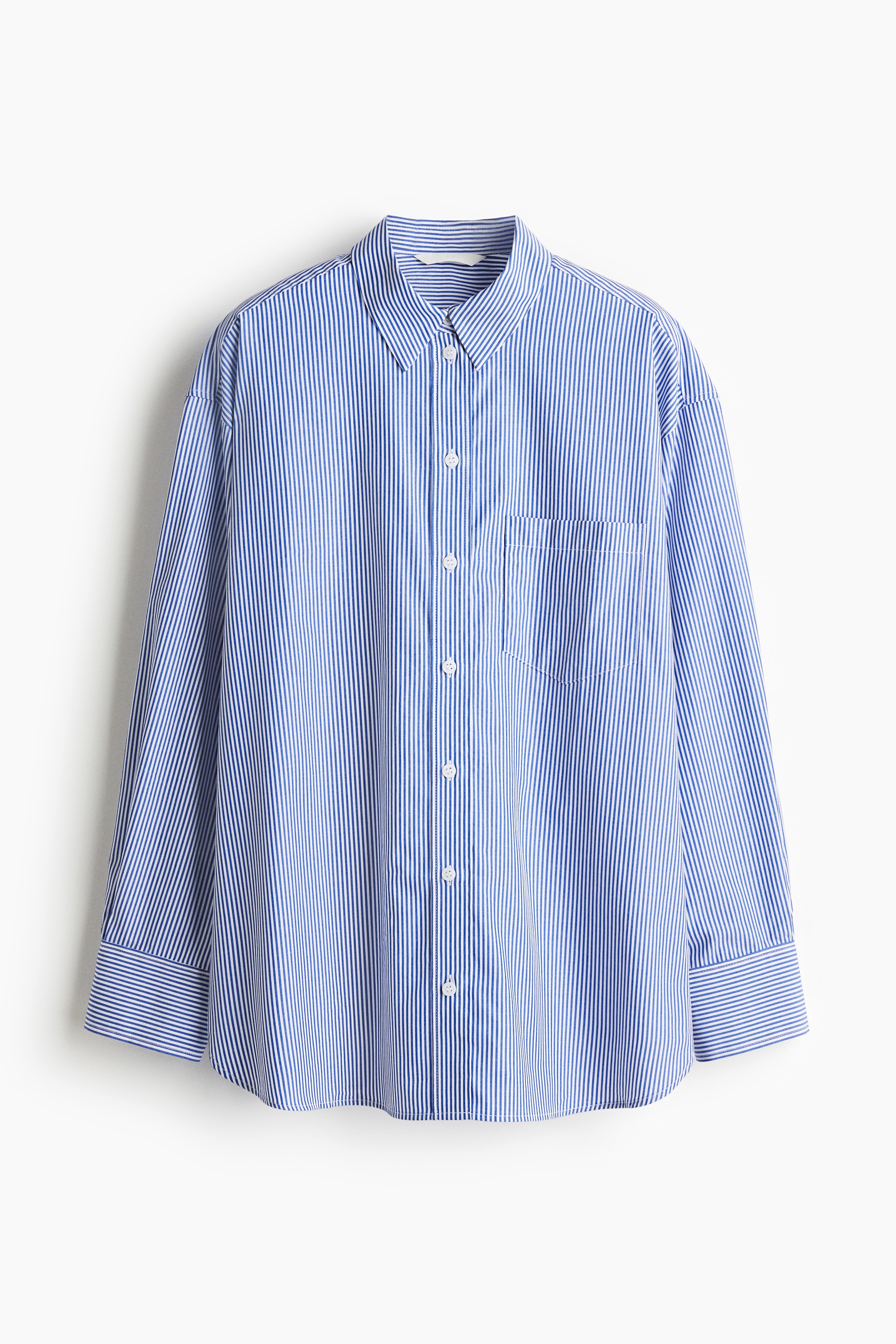 Oversized Cotton Poplin Shirt - Blue/White stripe/Light blue/White stripe/White/Blue/Stripe