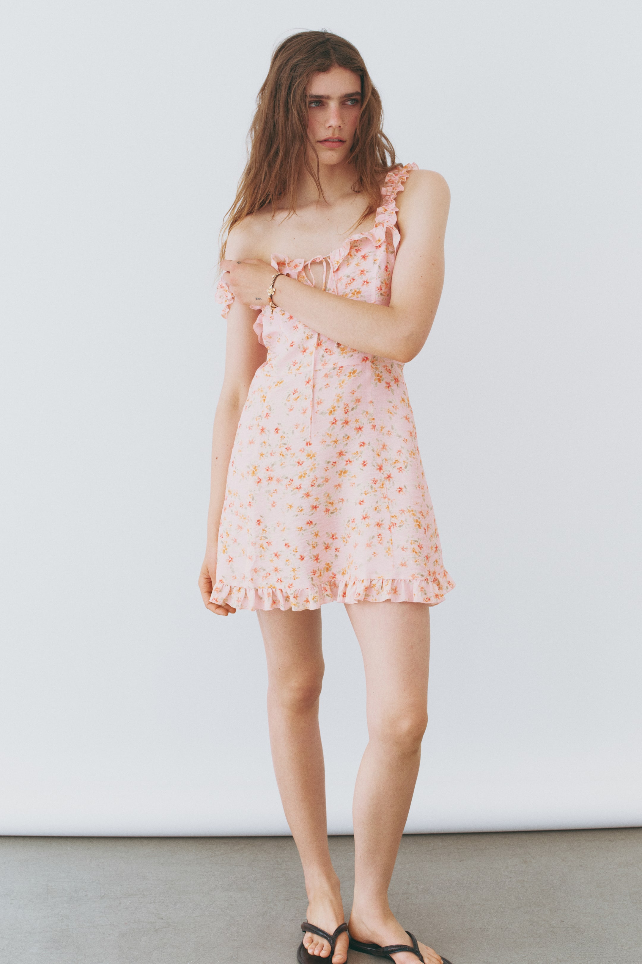 Ruffled Crêpe Dress
