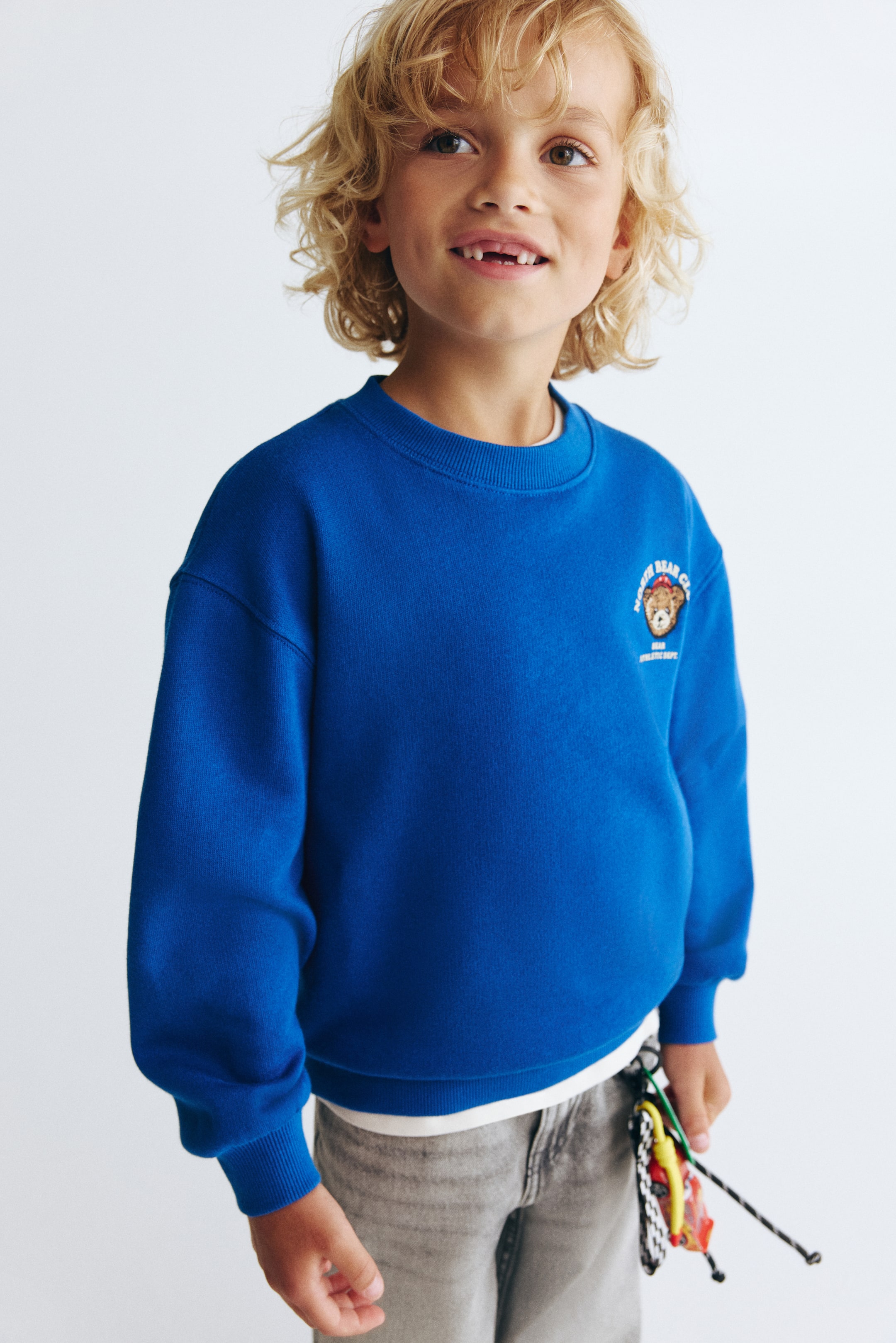 Детские худи H&M Brushed-Inside Sweatshirt with Printed Motif — фото 5