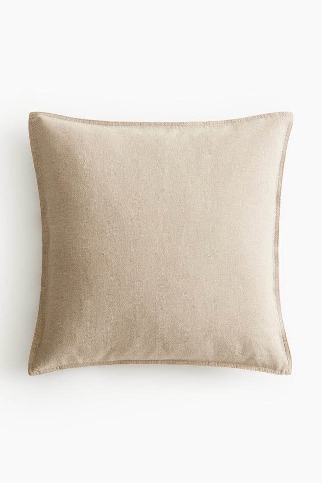 Linen-blend cushion cover - Light beige/Moss green/Dark khaki green/Light dusty blue/Dark brown/Mole/Dusty brown/Khaki green/Mole/Light dusty pink/Camel/Light yellow/Deep pink/White/Sage green/Light grey/White/Blue/Dusty pink - 1