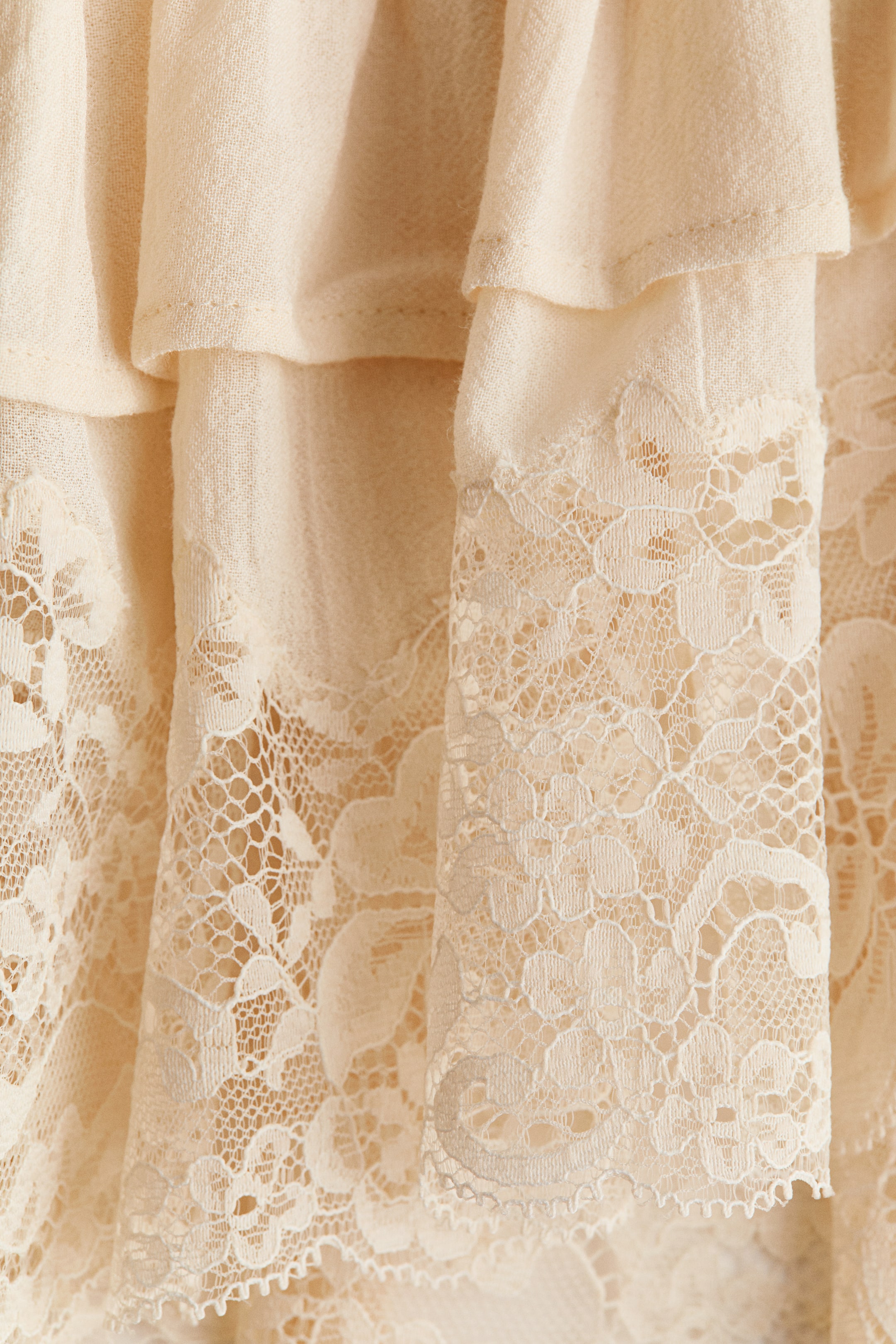Lace-Trimmed Tie-Front Blouse