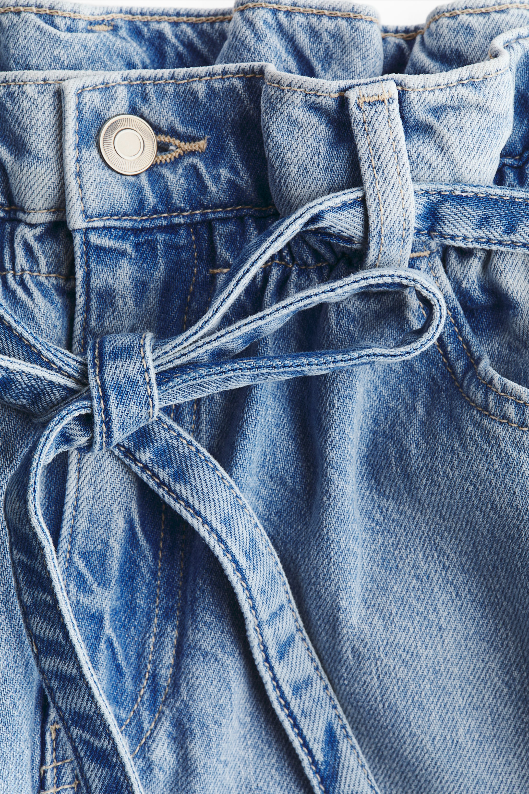 View larger image: Belted paper bag jeans - Light denim blue - Ladies | H&M SG 2