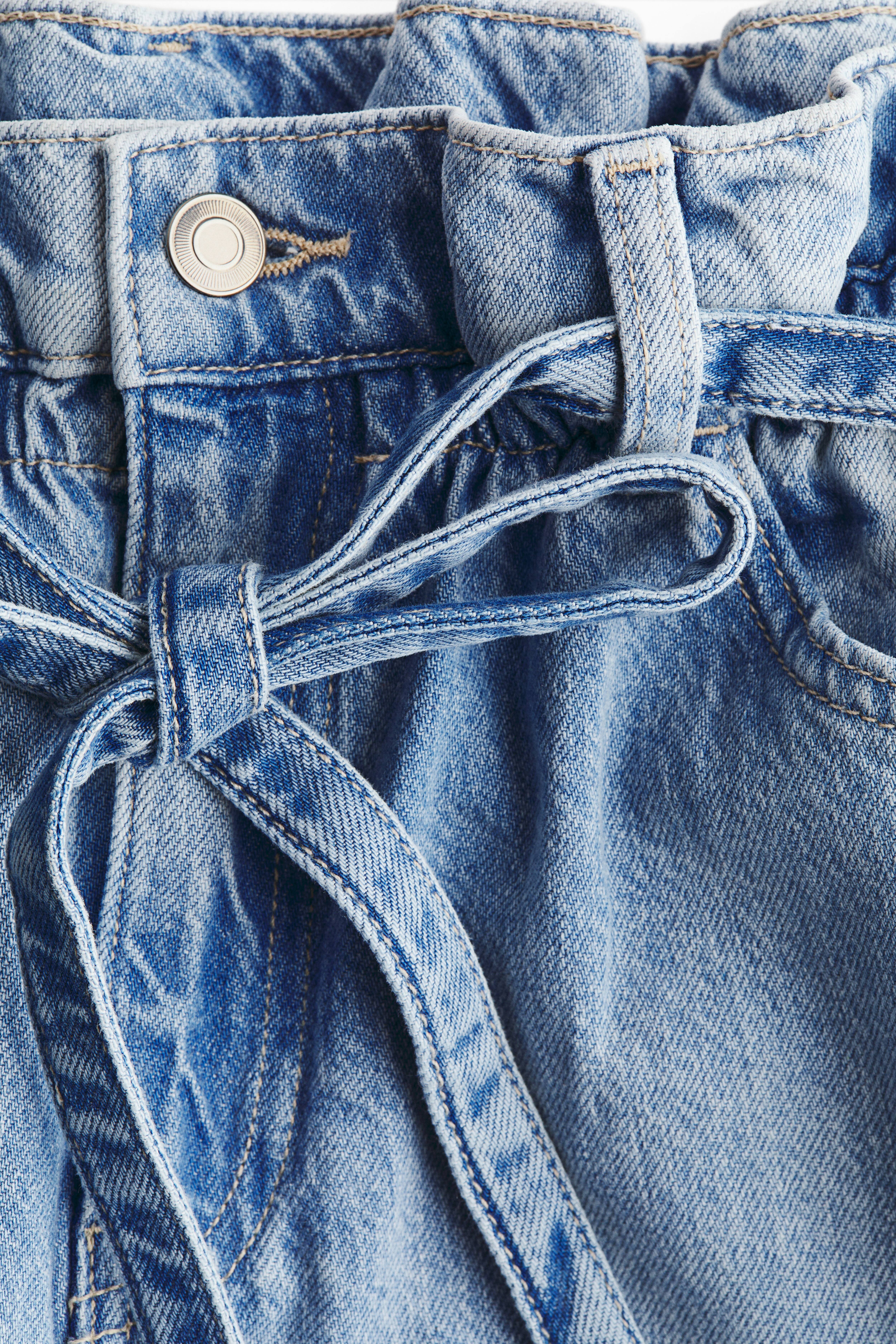 Paper-Bag Jeans with Belt