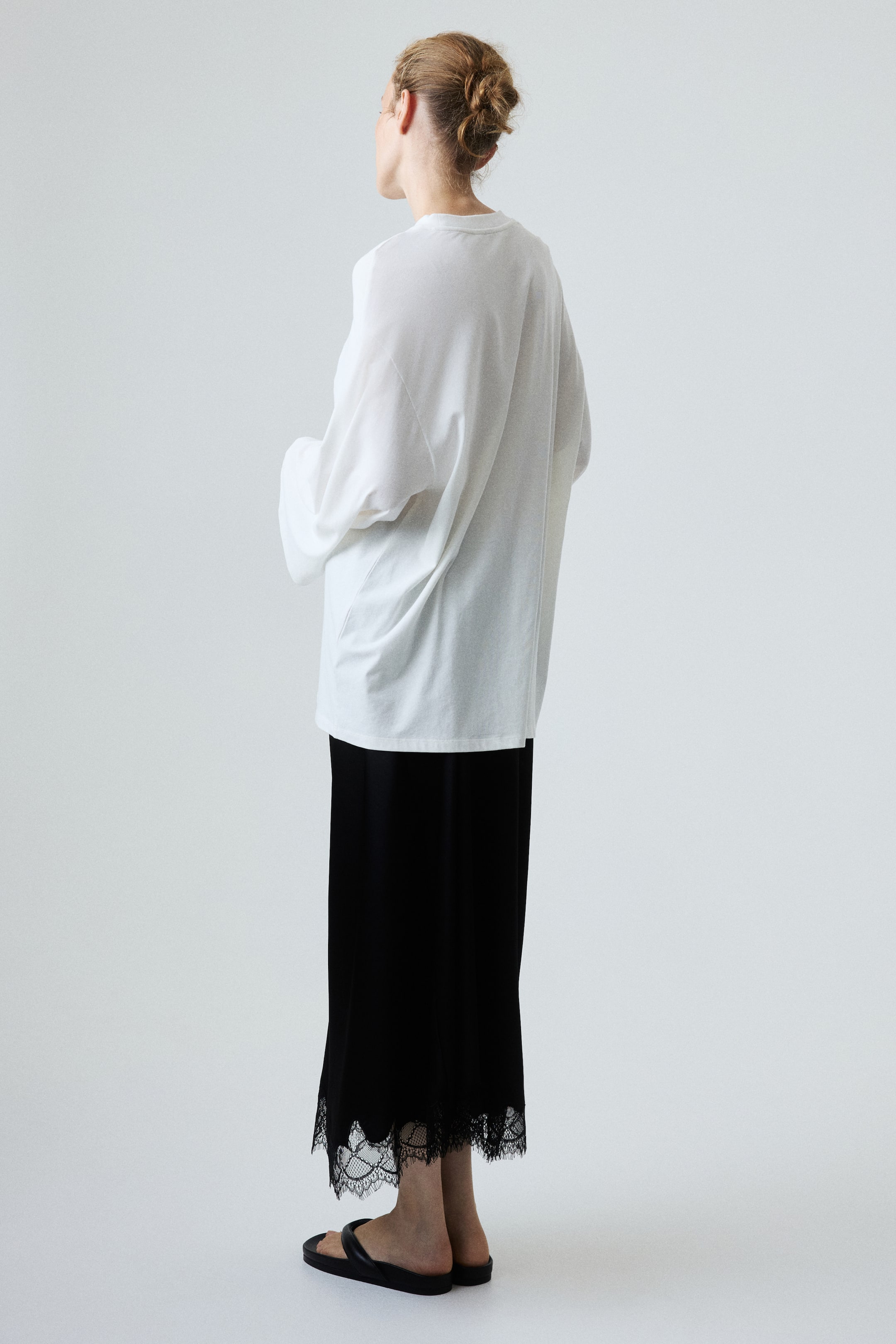 MAMA Lace-Trimmed Slip Skirt