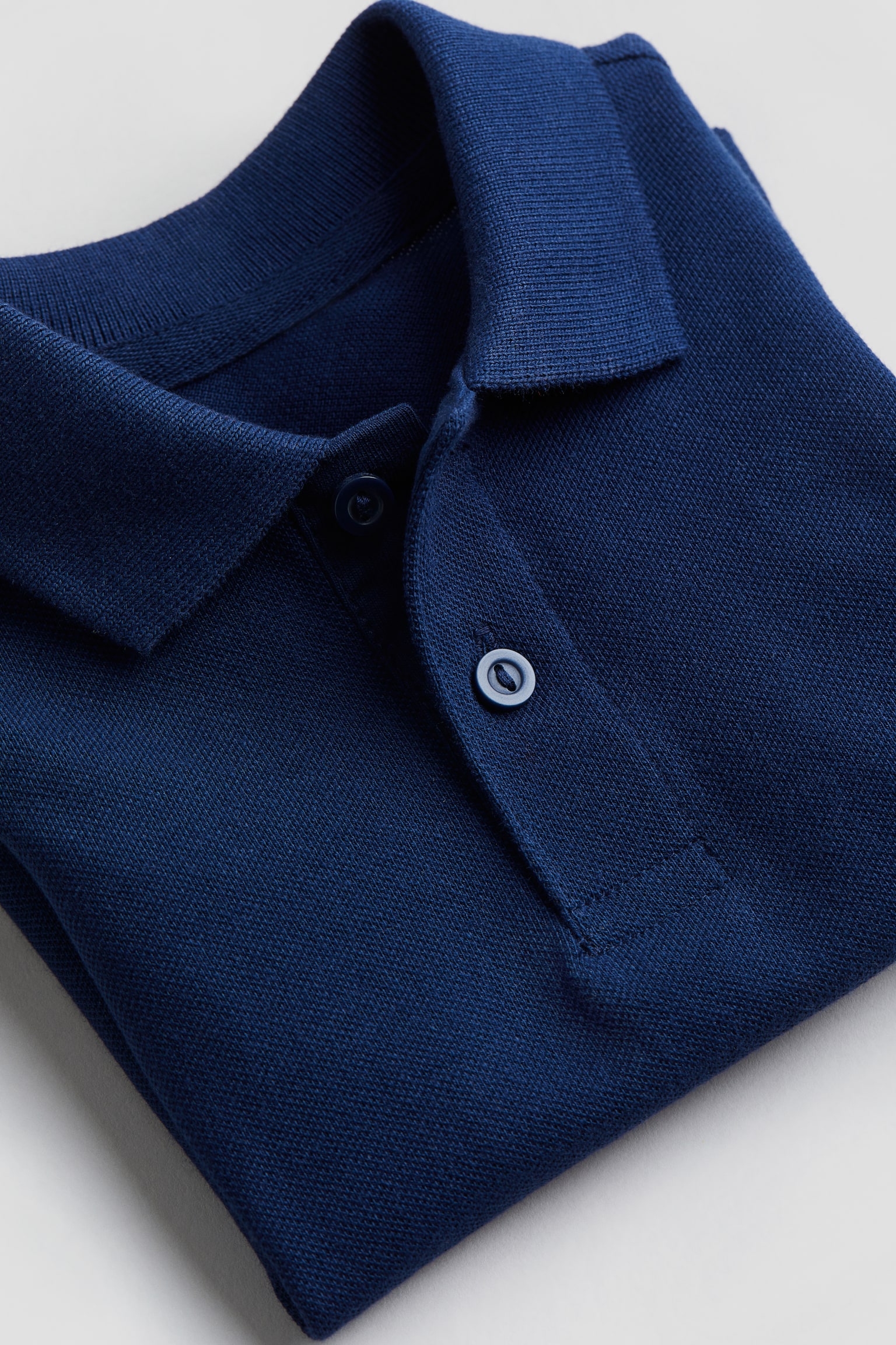 Cotton piqué polo shirt - Navy blue/White/Dusty blue/White striped - 2