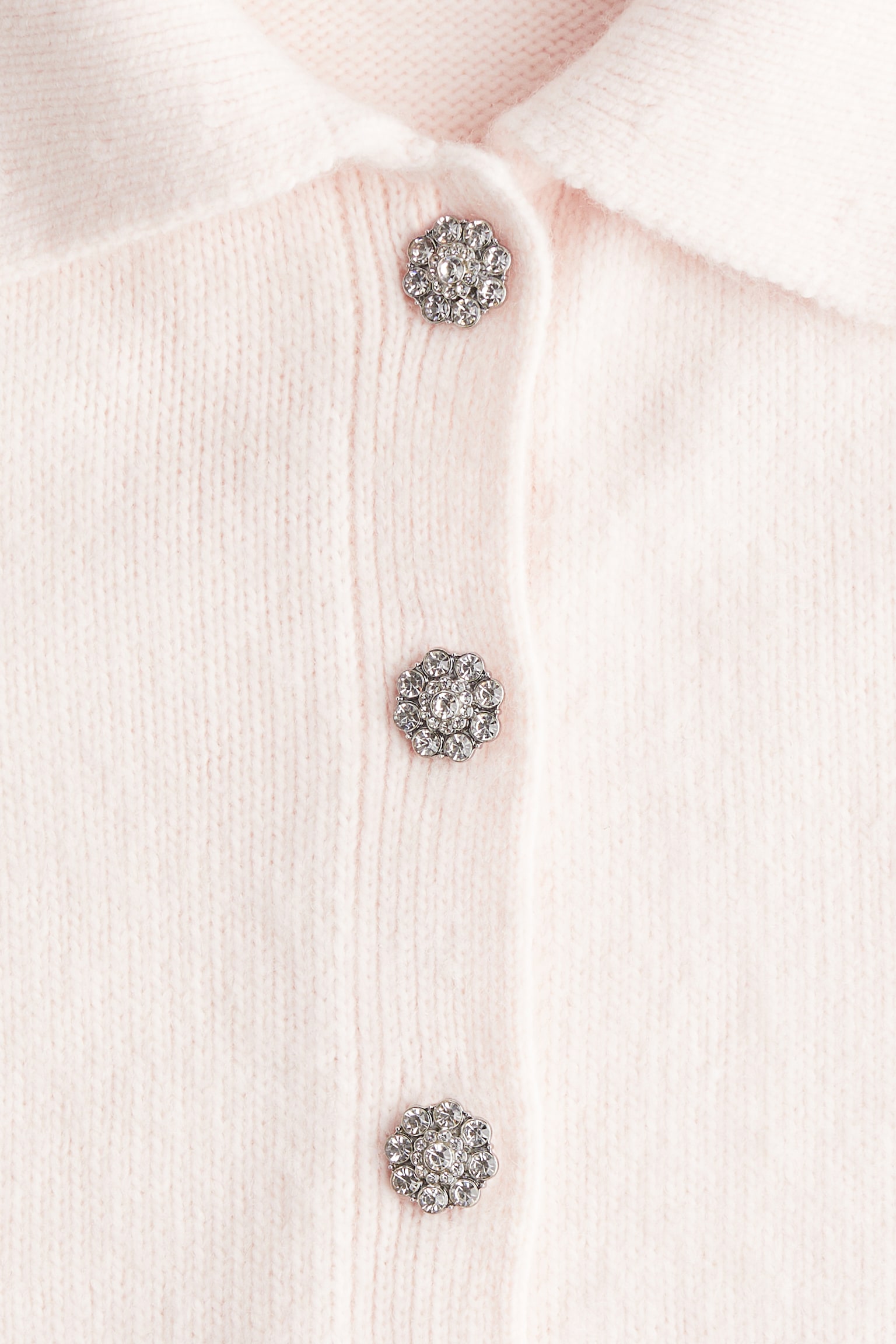 Short-sleeved collared cardigan - Pale pink/Burgundy/Beige/Black - 3