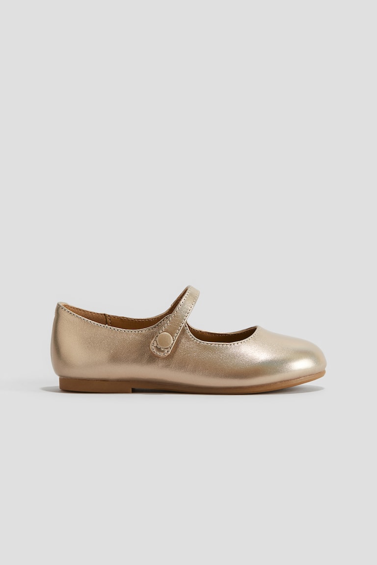 Leather Mary Janes Gold-colored Kids H&M US