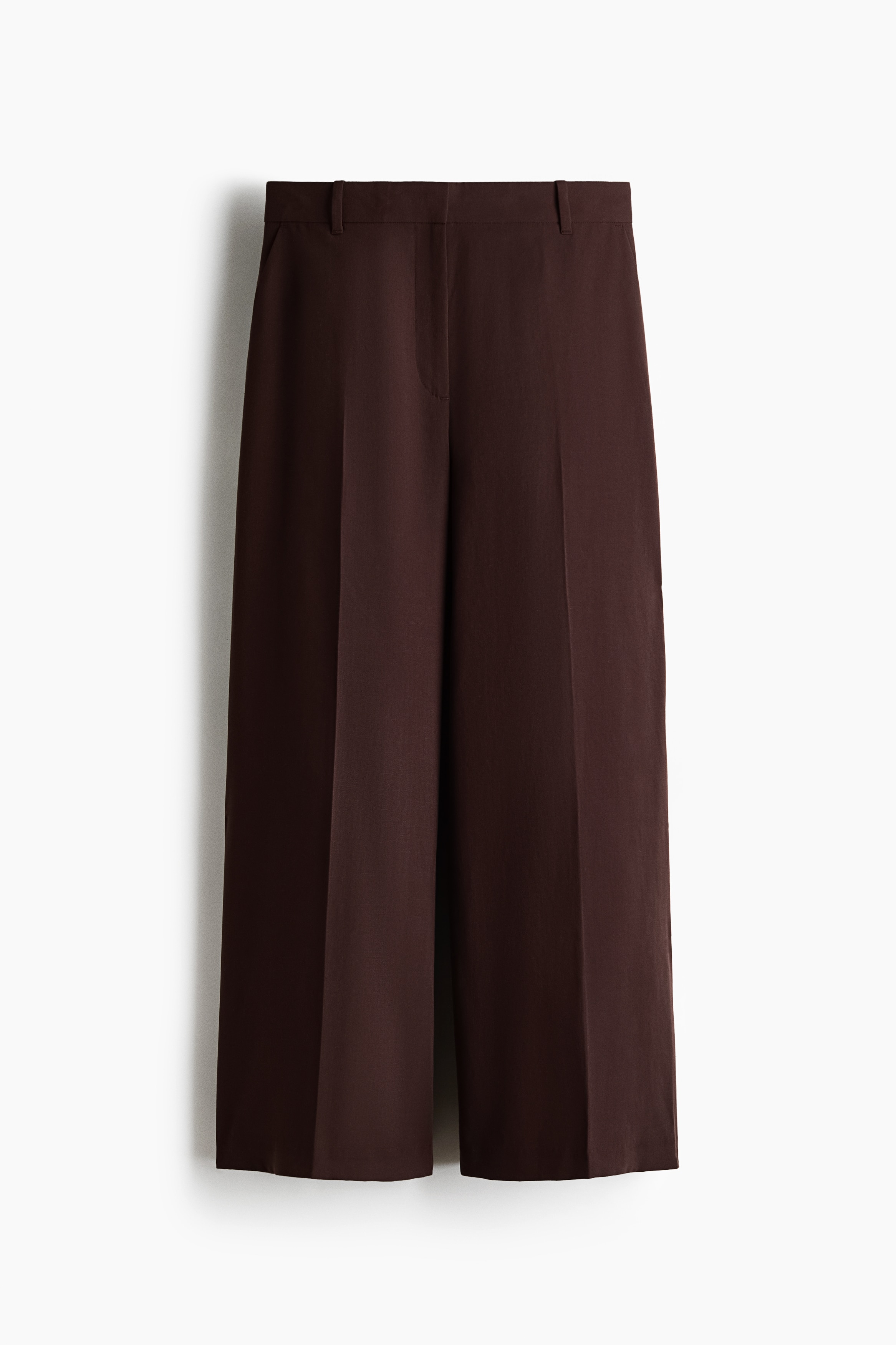 Wide ankle-length trousers - Dark brown