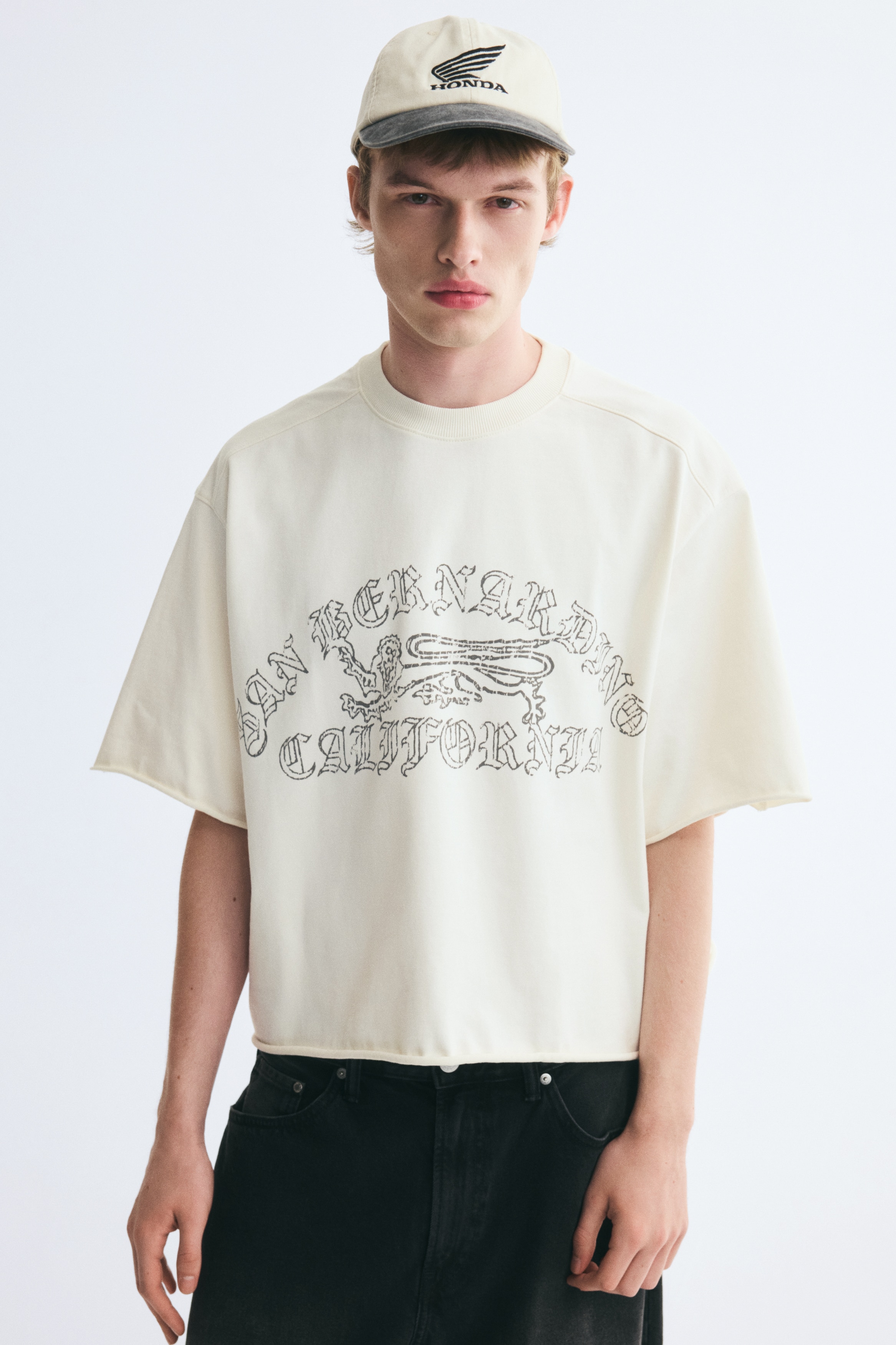 加大碼圖案棉質T恤 - 奶油色/San Bernardino/奶油色/Las Vegas/黑色/Las Vegas/奶油色/Athletic dept./深灰藍色/Uncut Gym 247