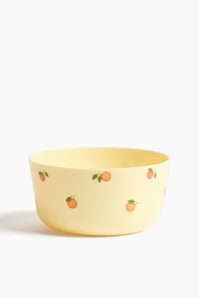 Tigela para criança com estampado - Amarelo claro/Laranjas/Azul claro/Peixes - 1