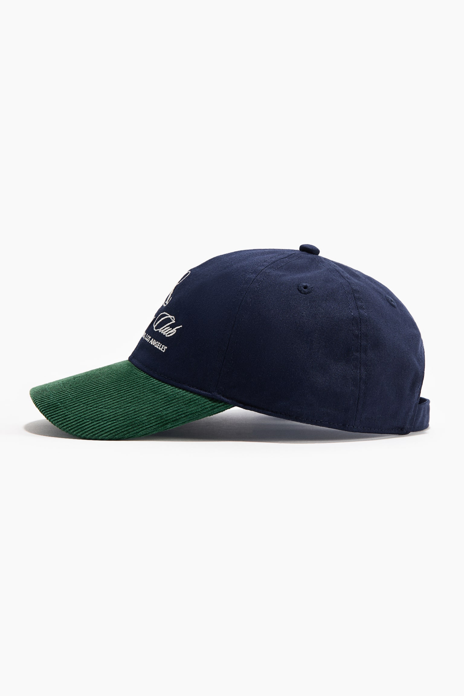 Corduroy-peak twill cap - Dark blue/Running Club - 3
