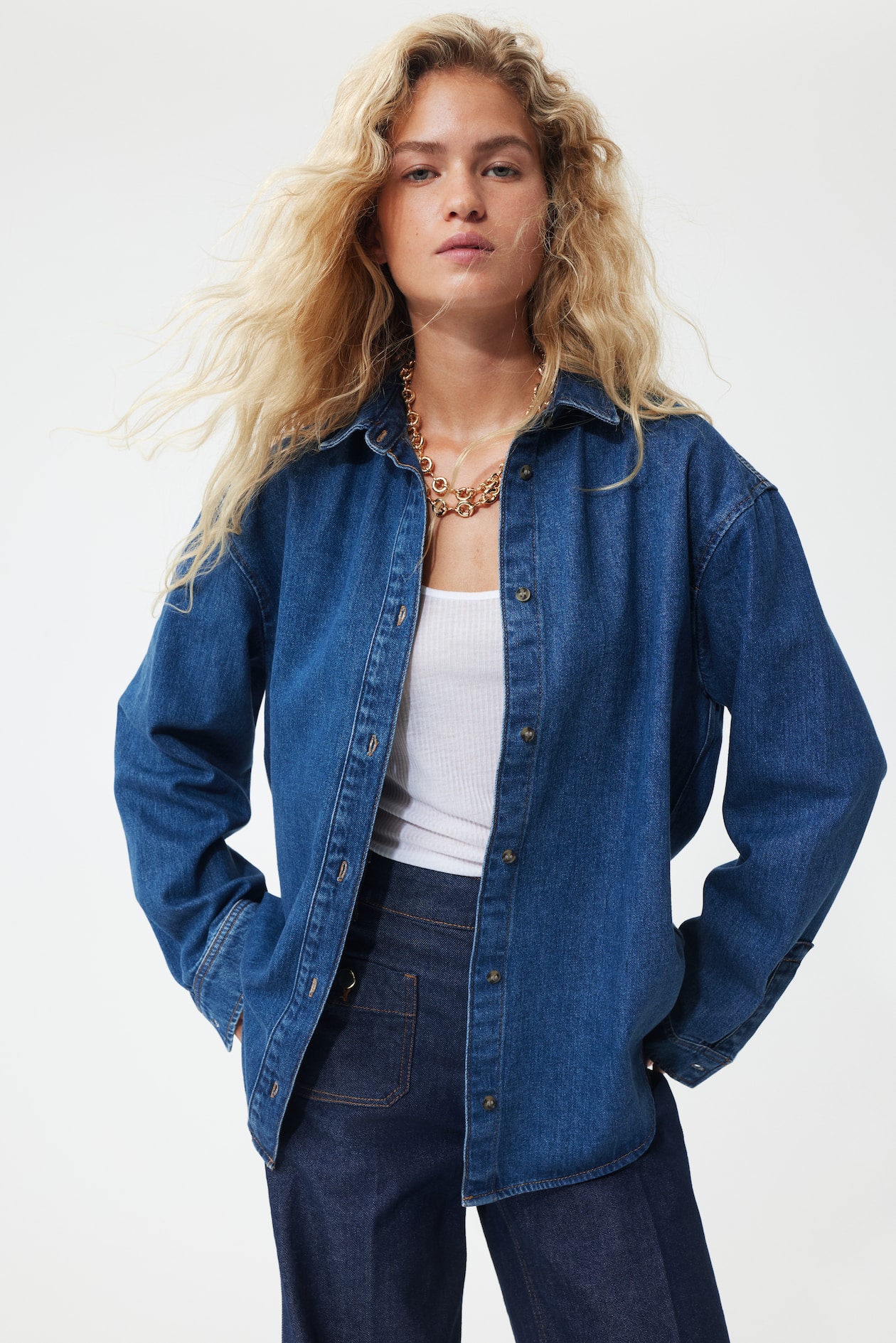 Oversized Denim Shirt - image 3