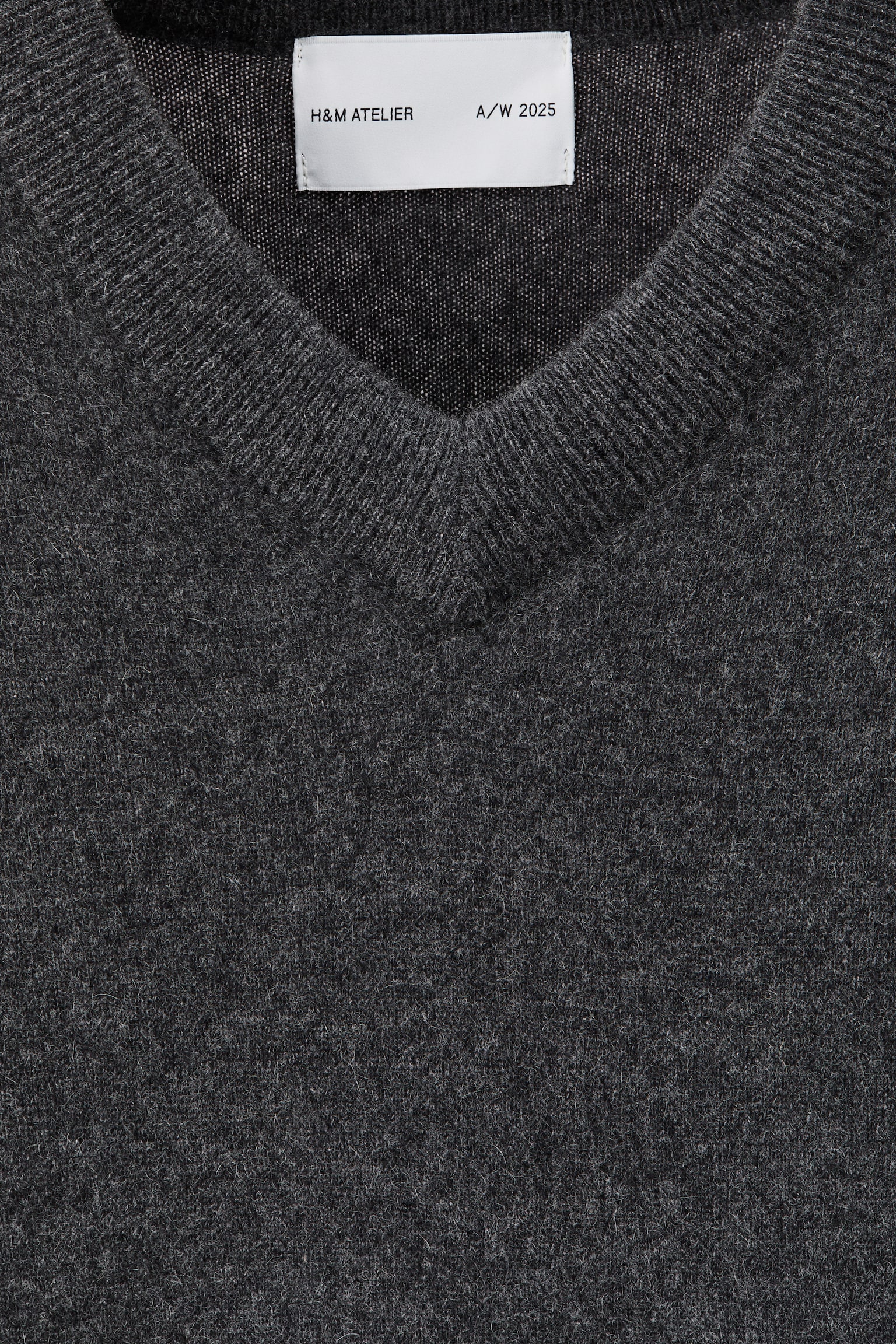 Kaszmirowy sweter Loose Fit - Ciemnoszary melanż/Beżowy - 5