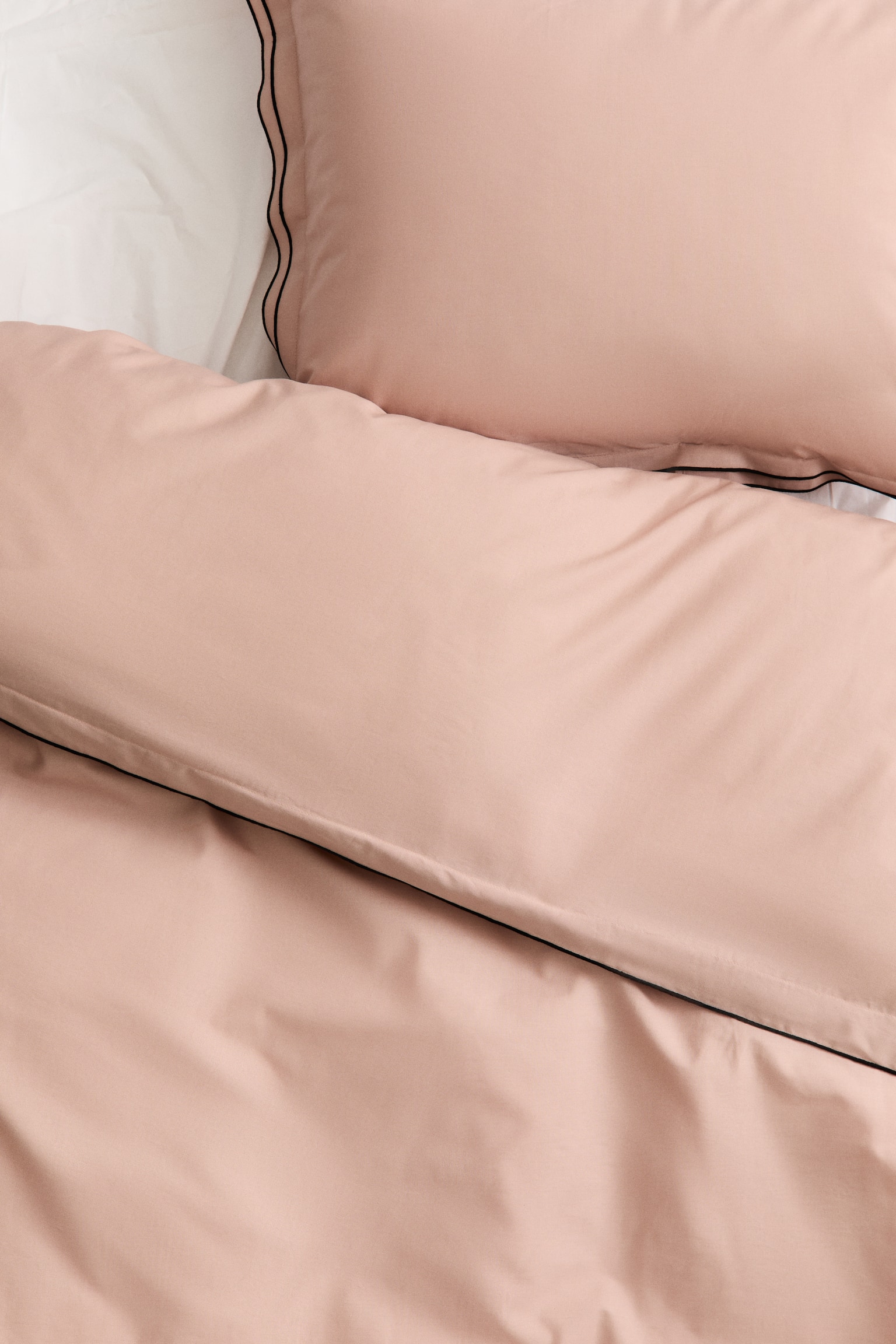 Single cotton duvet cover set - Light dusty pink/Yellow/Brown/White - 3