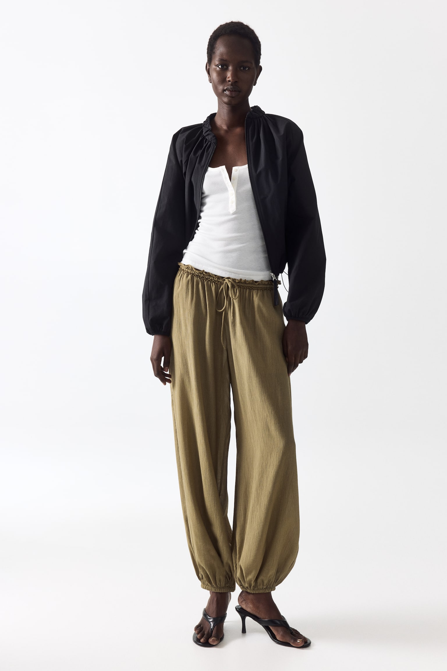 Balloon drawstring trousers - 5