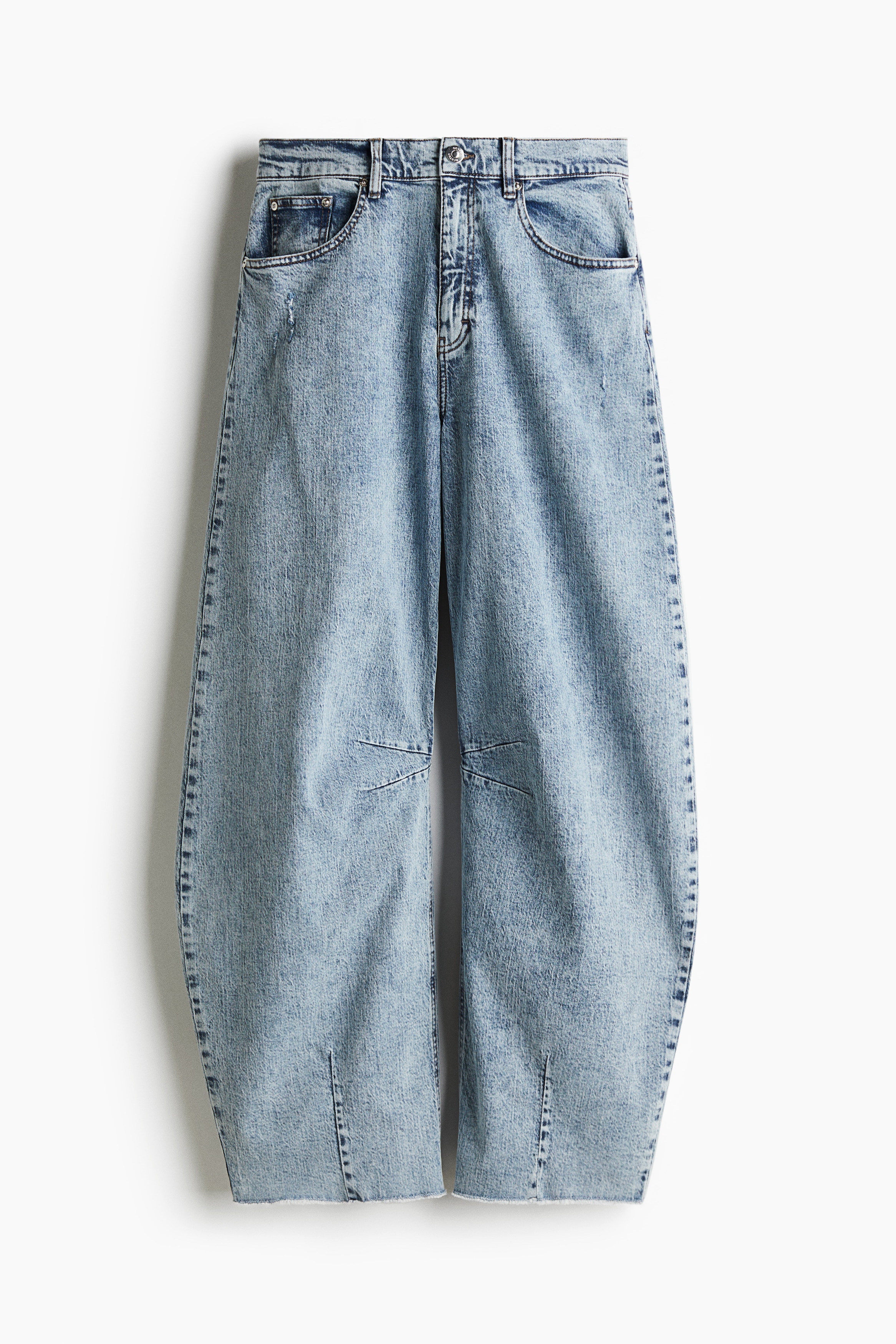 Dames - Light Blau Denim Dea Mw Barrel Jeans - Size: 31  - H&M