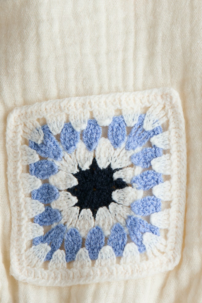 Barboteuse en mousseline de coton-Blanc - 2