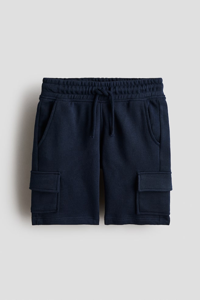 Cargo Sweatshorts - Navy blue/Light dusty turquoise/Black/Light gray melange - 1