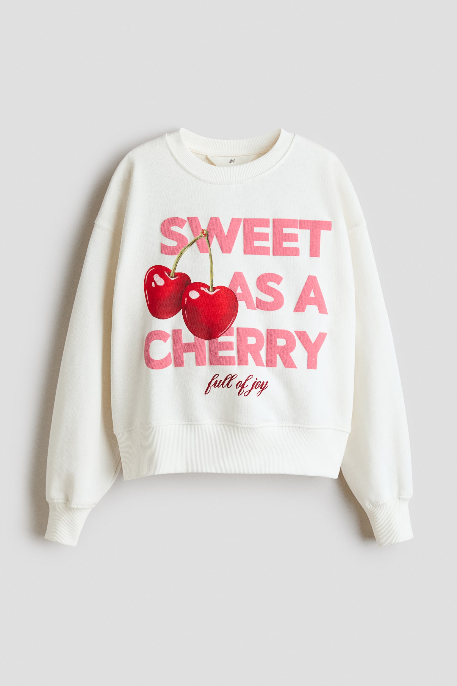 Sweatshirt com motivo estampado - Branco/Cerejas - 1