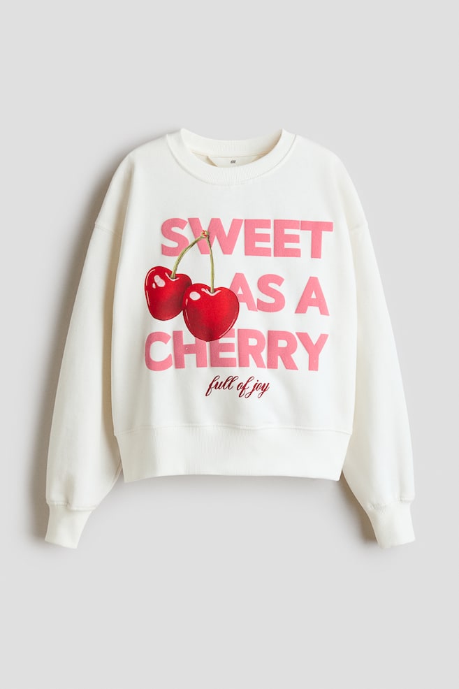 Sweatshirt com motivo estampado - White/Cherries - 1