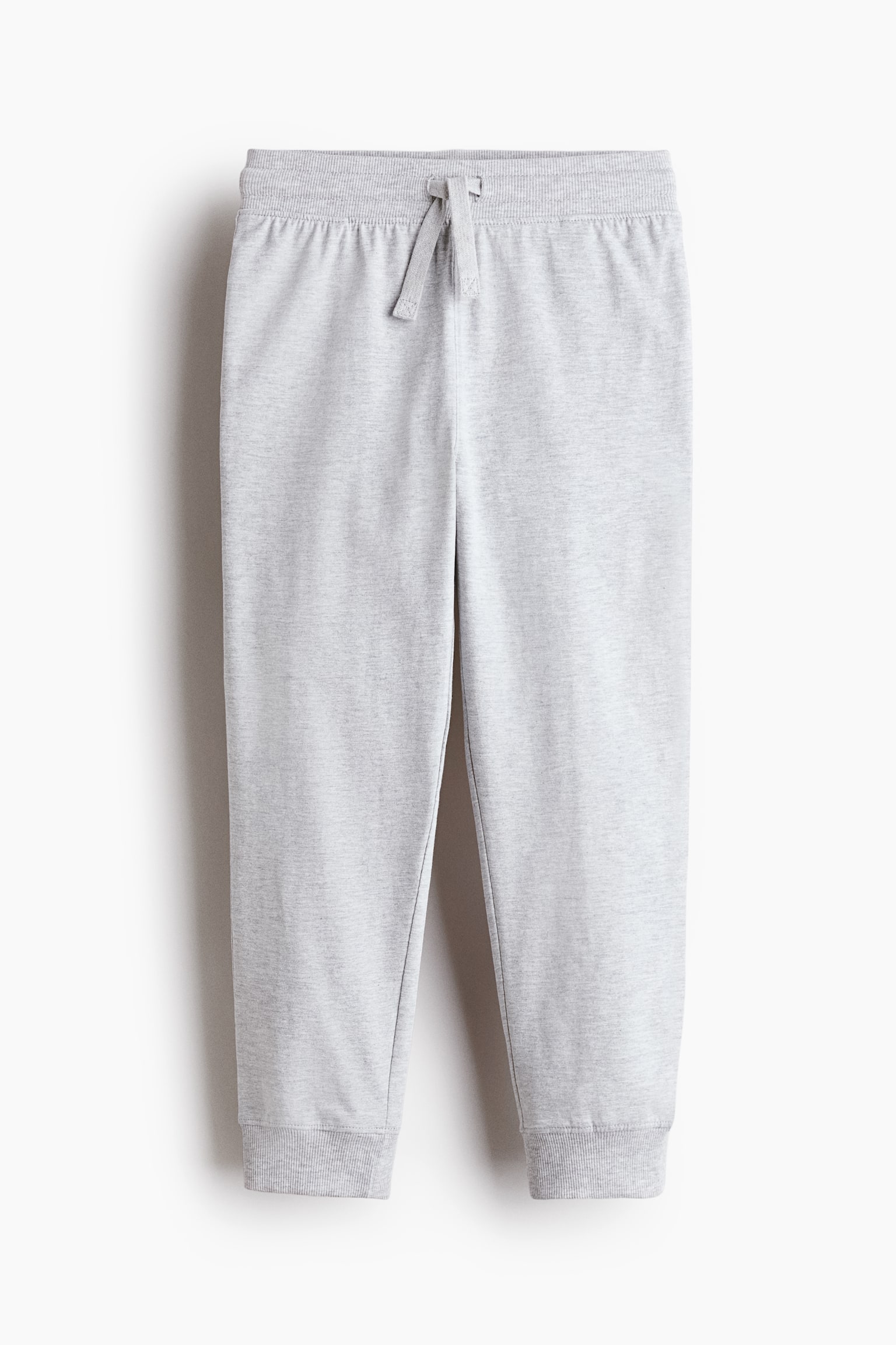 Pantaloni tip jogging de bumbac - Gri-deschis melanj/Negru