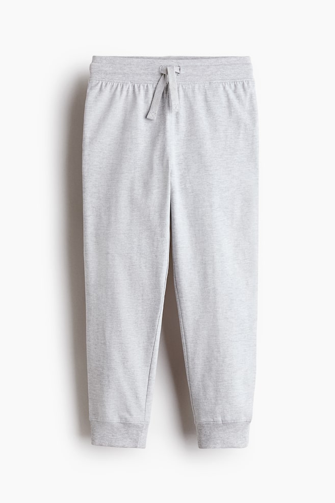 Cotton joggers - Light grey marl/Black/Navy blue - 1