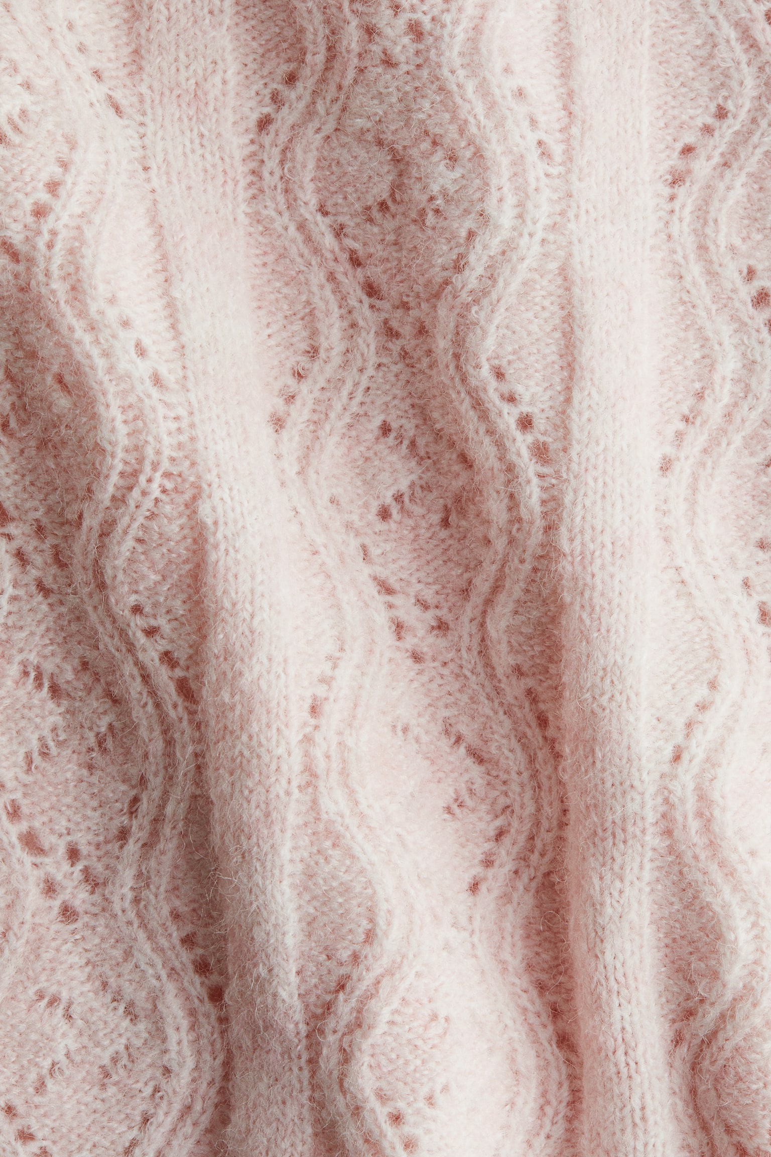 Женский свитер H&M Pointelle-Knit Polo Sweater, цвет: Светлый розовый — фото 2