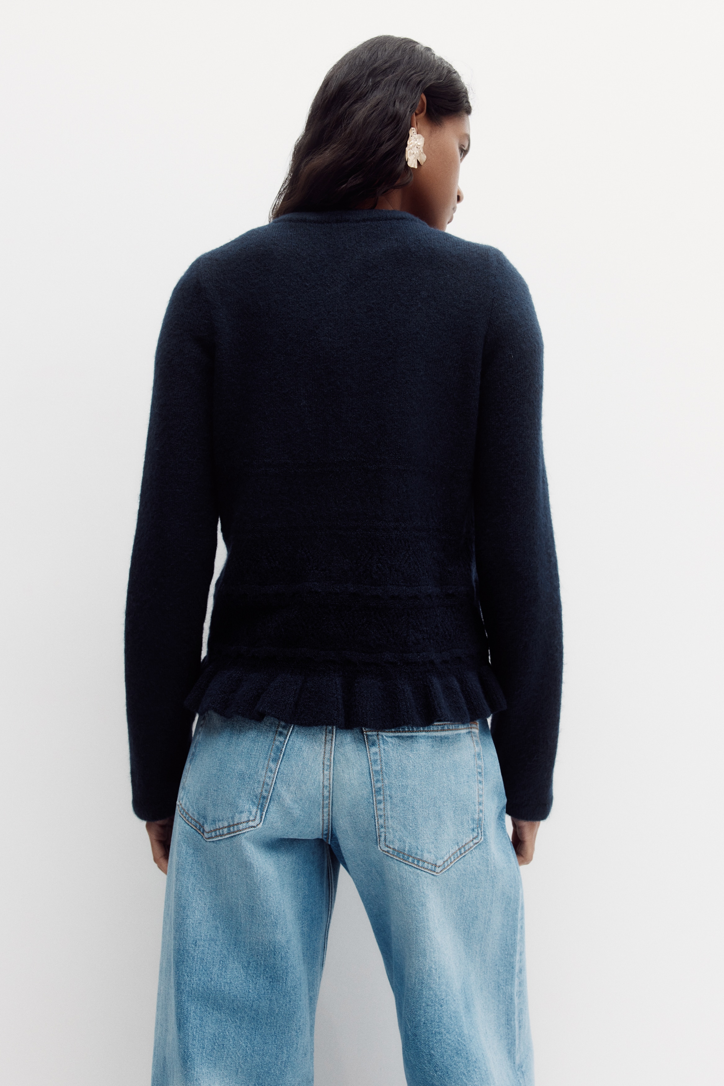 Pointelle-knit cardigan