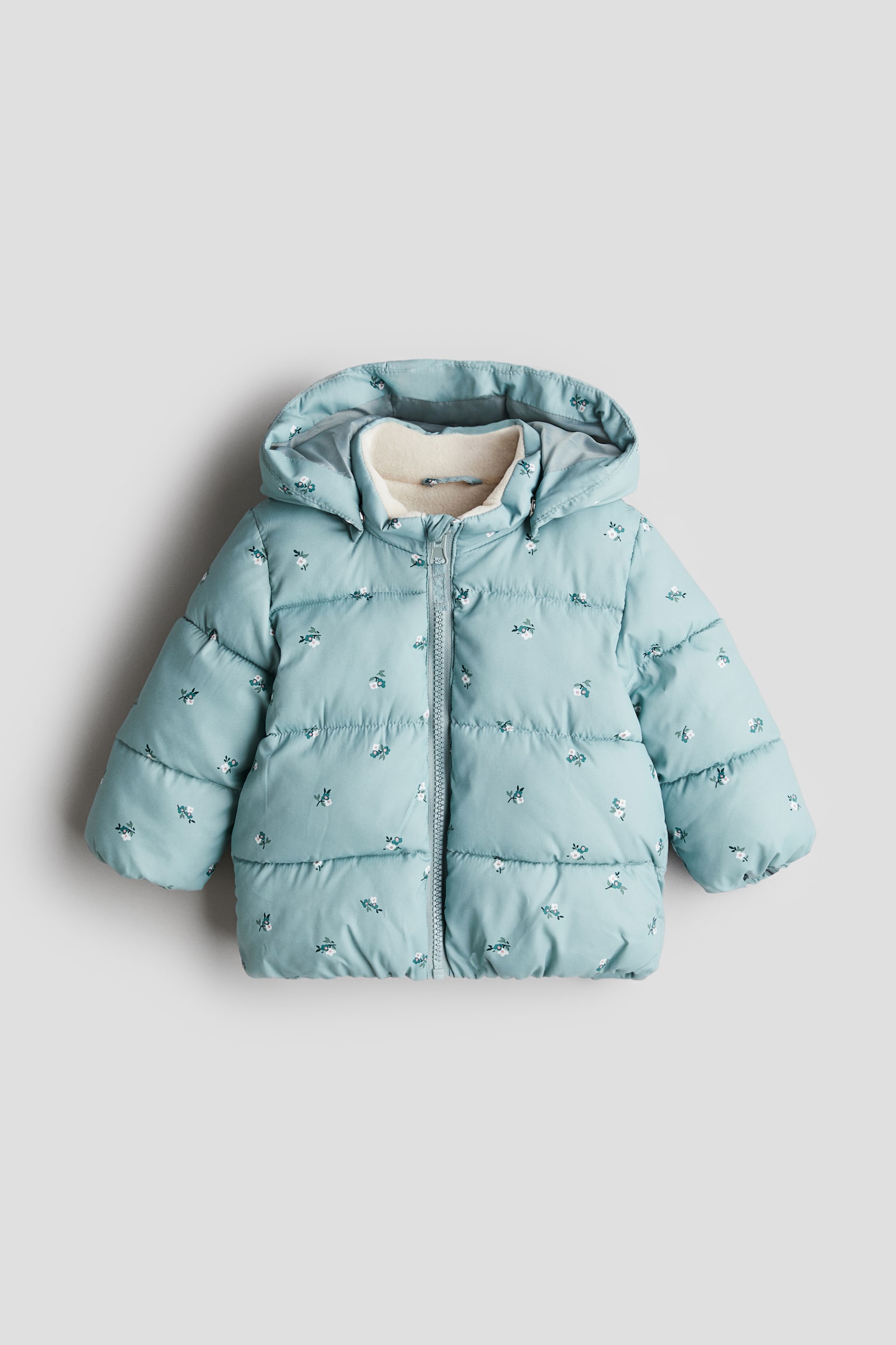 Water-repellent puffer jacket - Light dusty green/Floral/Navy blue/Cream/Floral/Greige/Dogs - 1