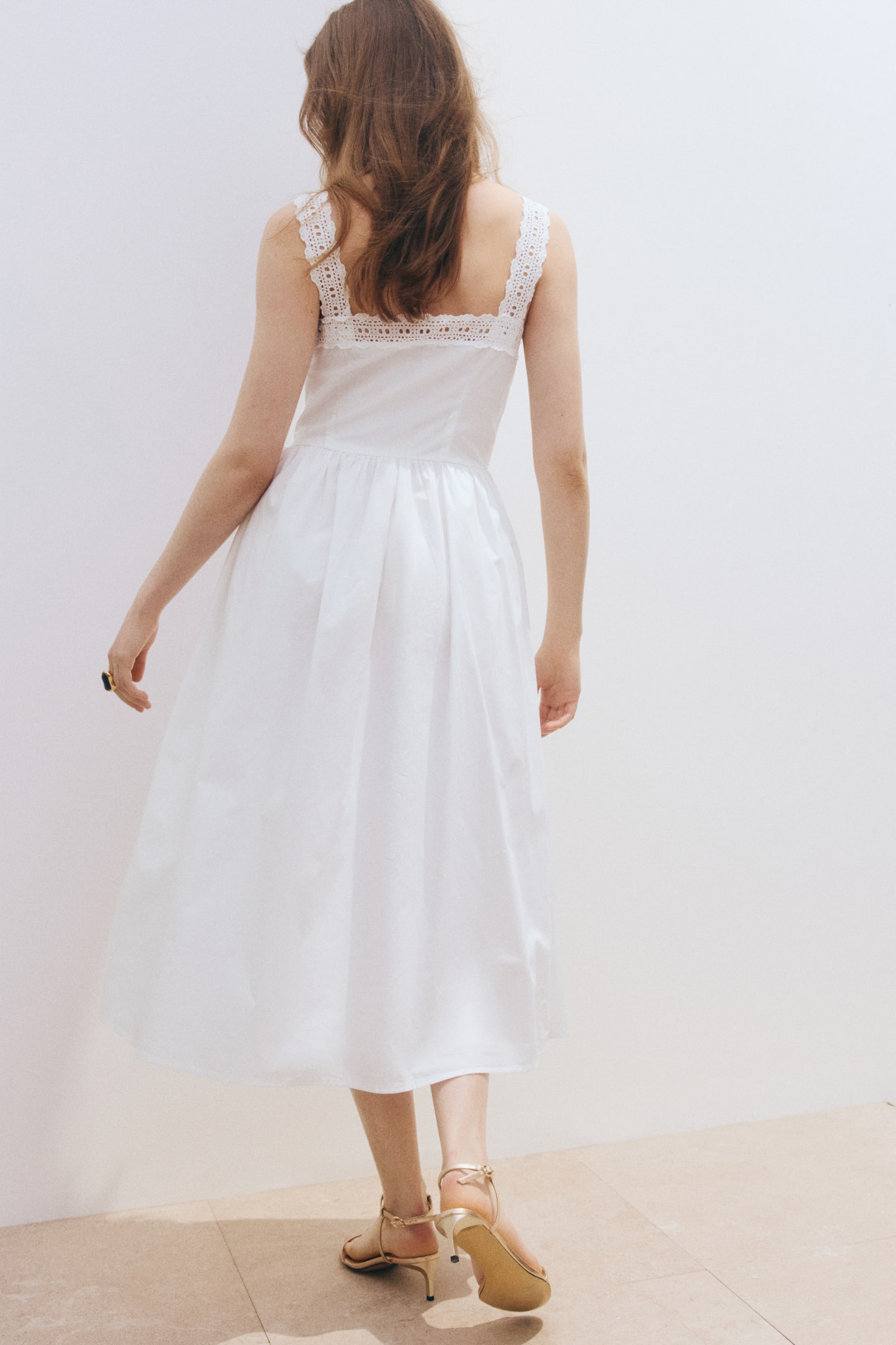 Broderie anglaise cotton dress - 5