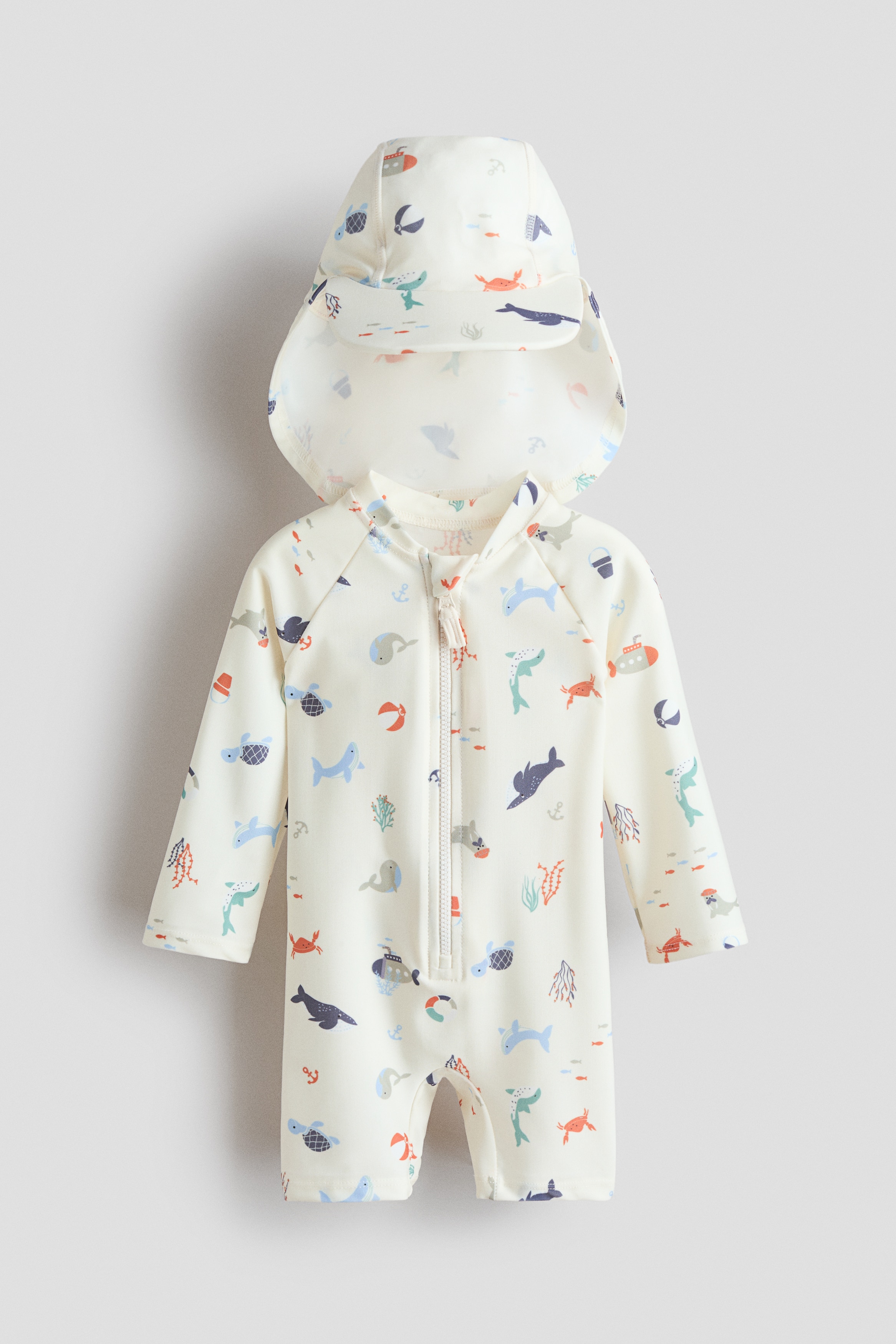 H & M - UPF 50 Sonnenschutz-Set - Weiß - Kinder