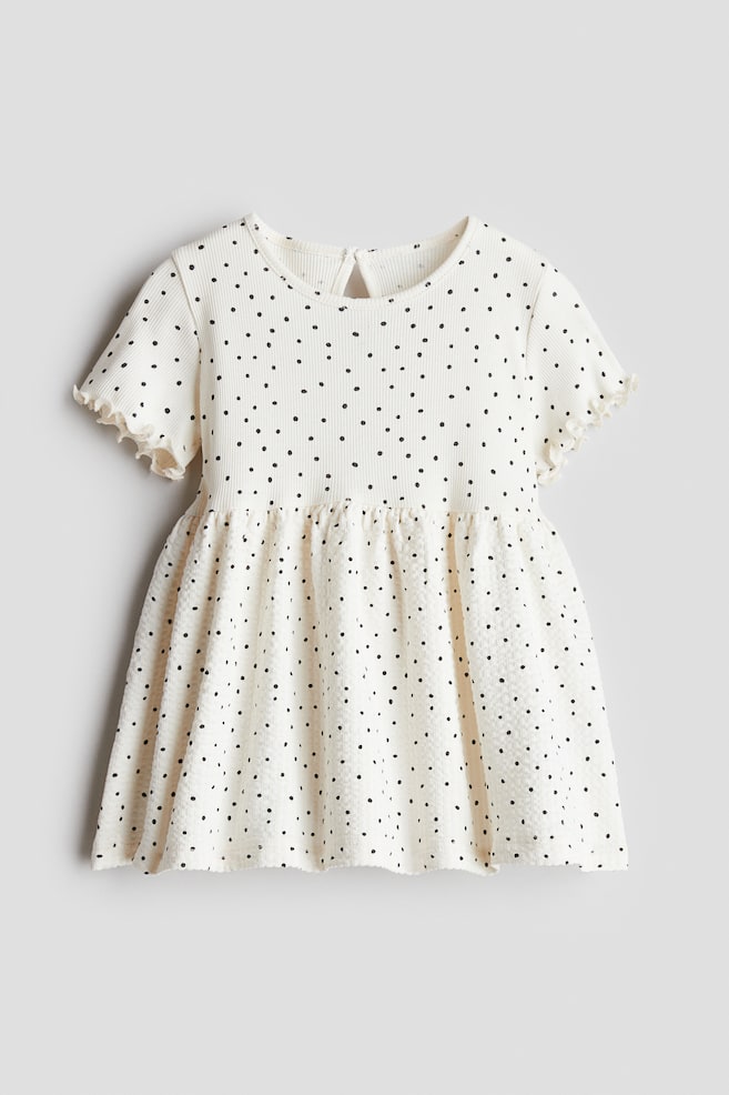 Flared dress - Cream/Spotted - 1