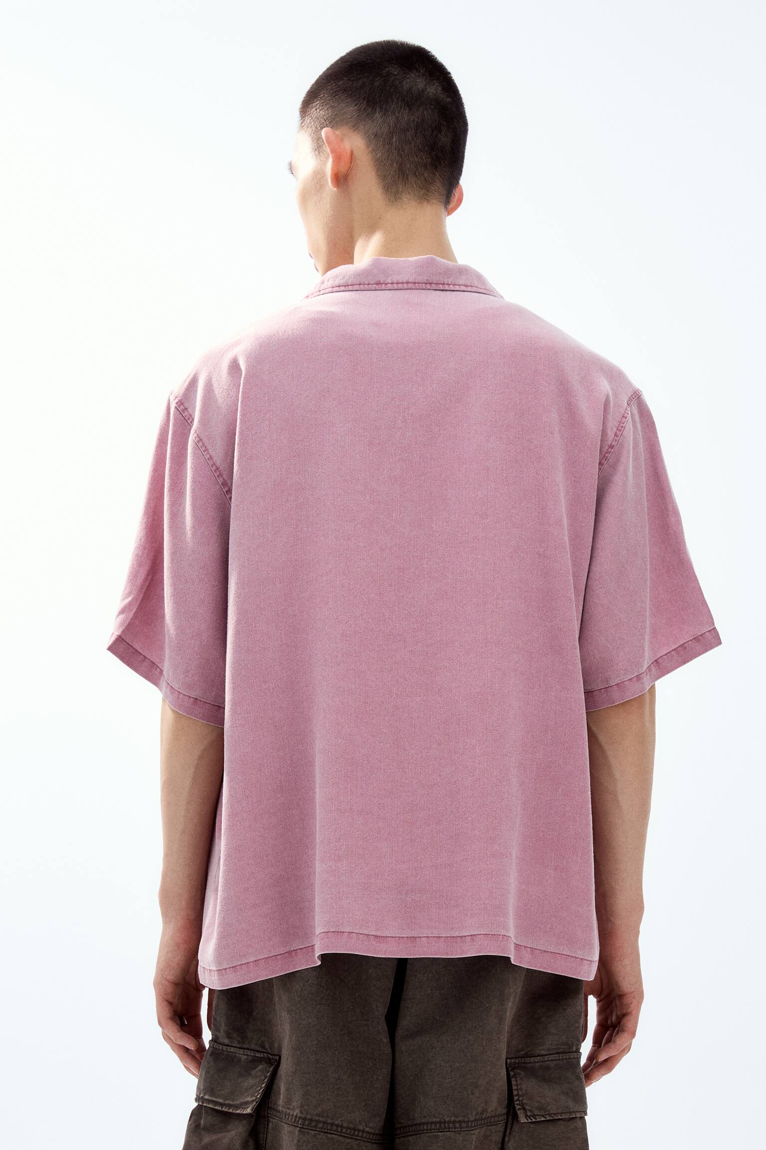 Loose Fit Resort shirt - Dark pink/Light denim blue/Denim grey - 3