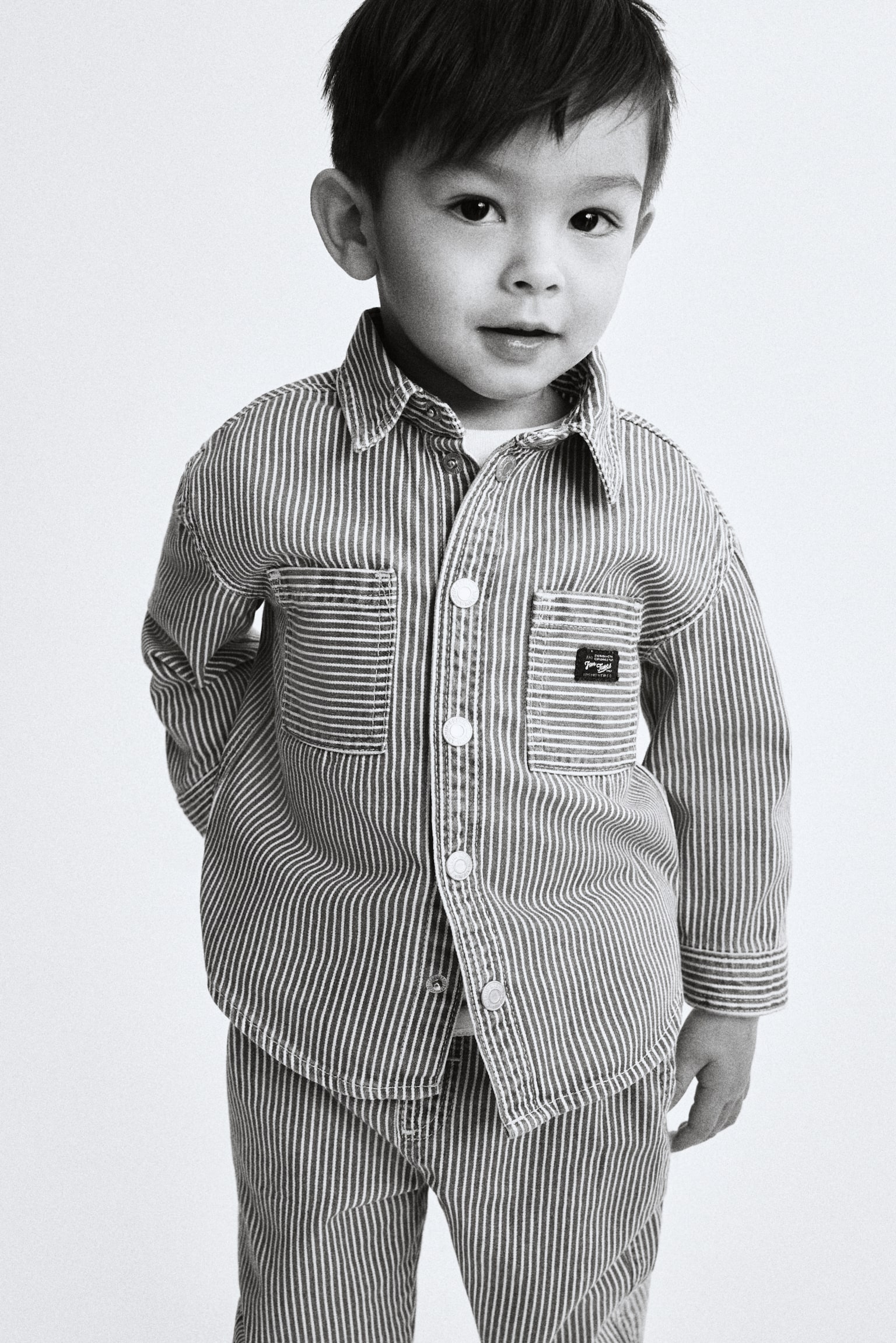 Joggers από βαμβακερό ντιαγκονάλ ύφασμα - Μπλε/λευκό/ριγέ/Ανοιχτό χακί - 6