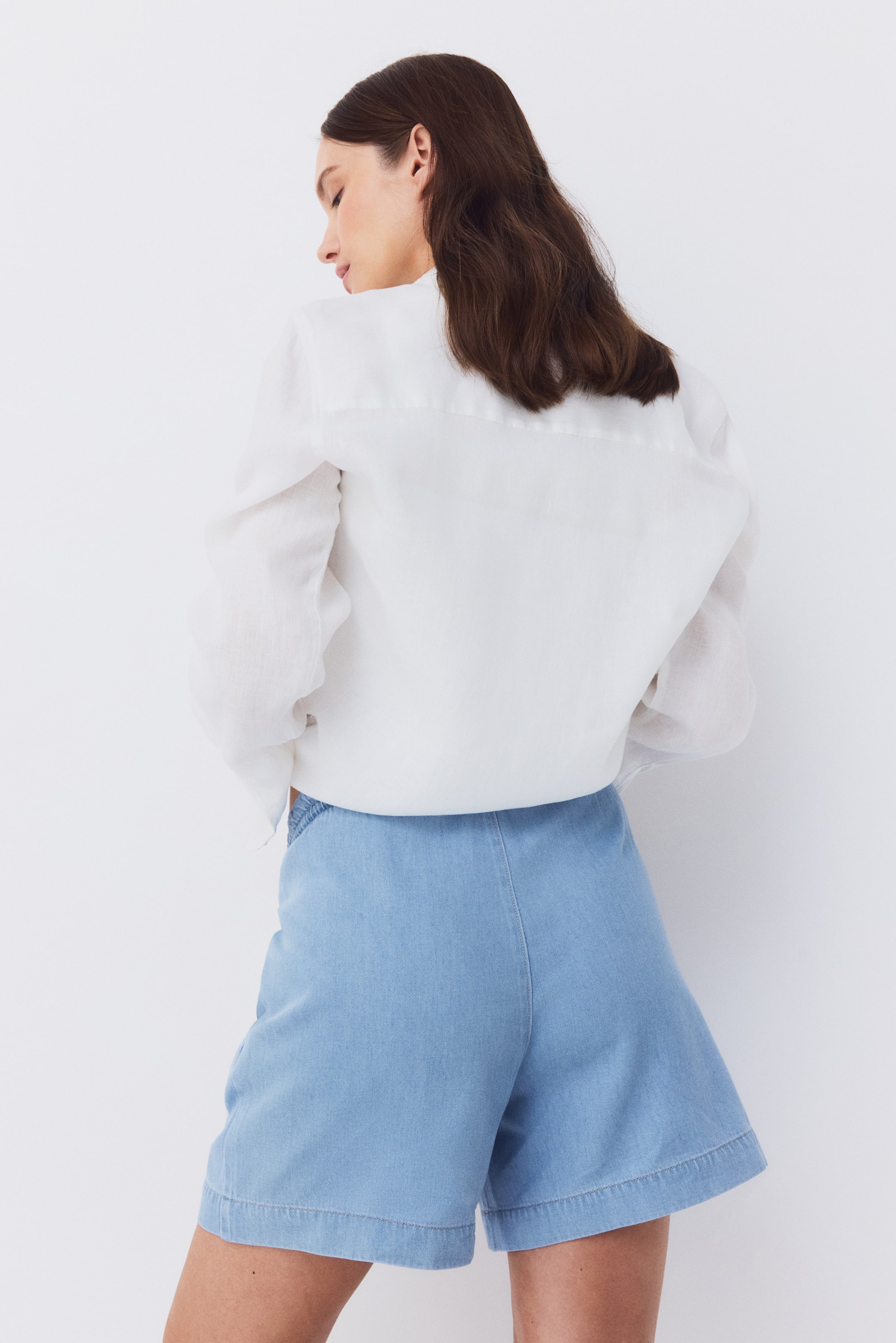 Женские шорты H&M MAMA Denim Drawstring Shorts — фото 3