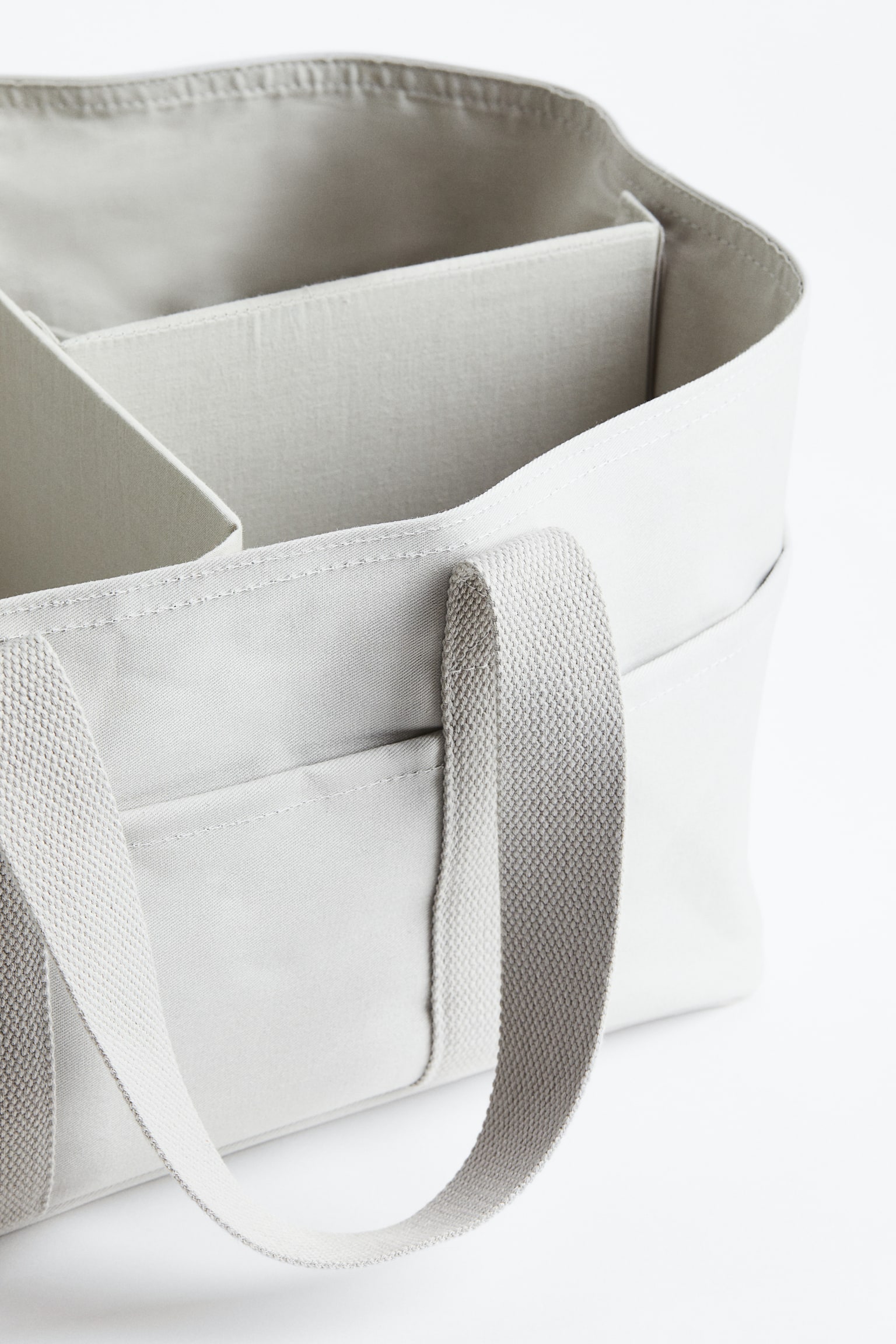 Cotton canvas changing bag - Light grey/Natural white - 3