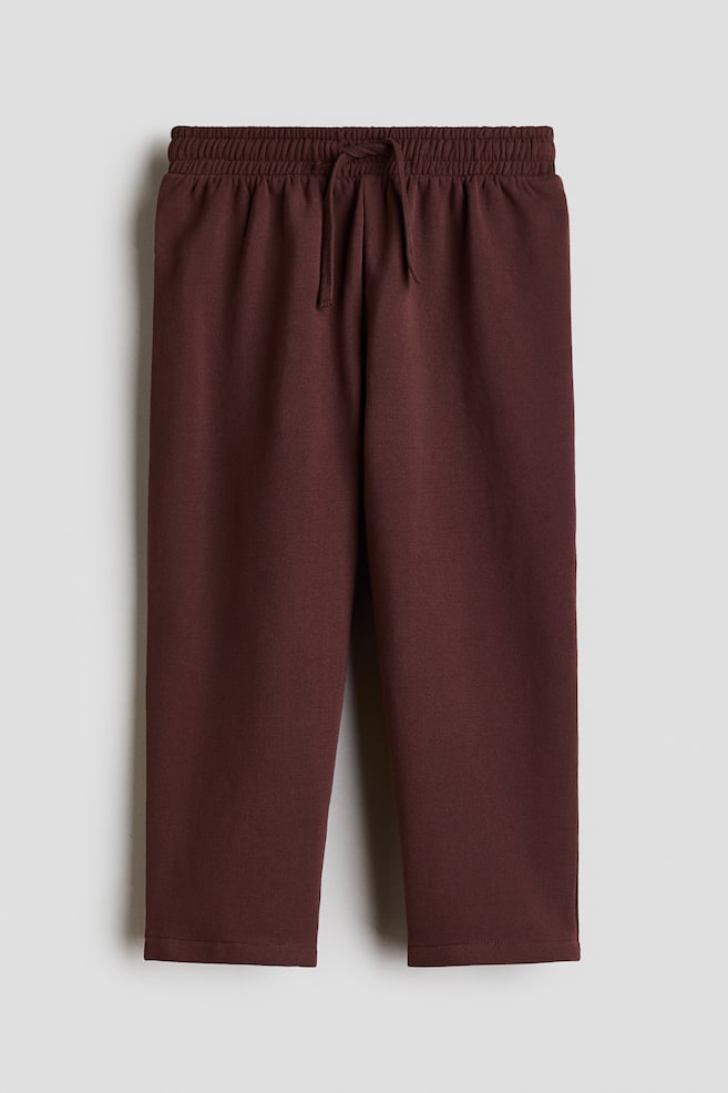Straight-Leg Cotton Joggers - Brown - 1